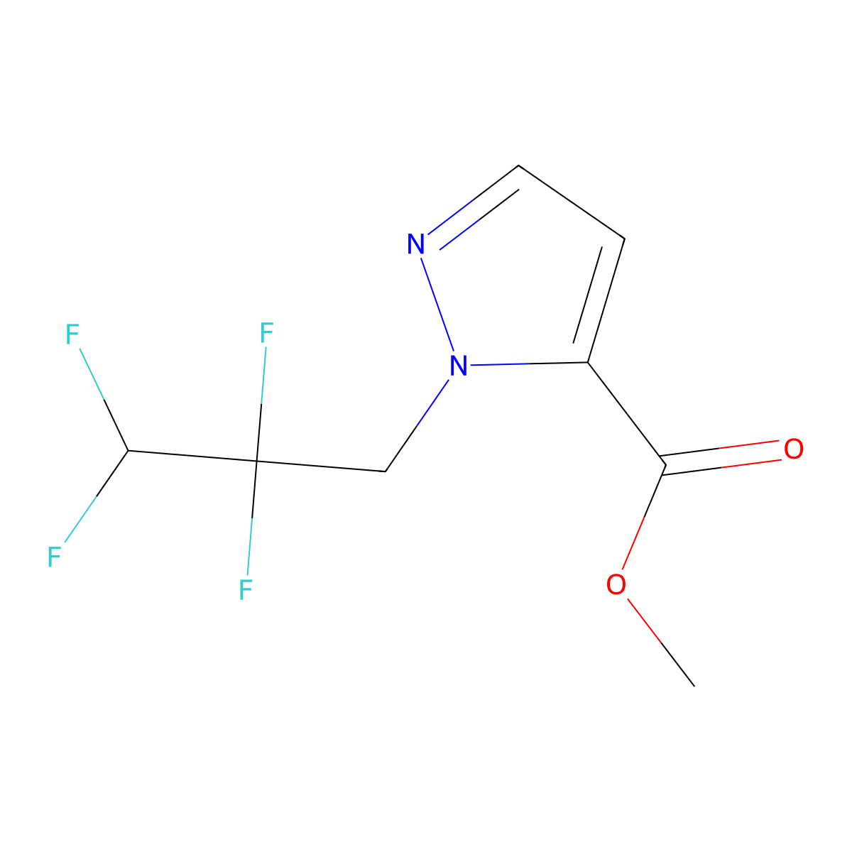 methyl 1-(2,2,3,3-tetrafluoropropyl)-1H-pyrazole-5-carboxylate molecular structure, CAS 1172752-18-9