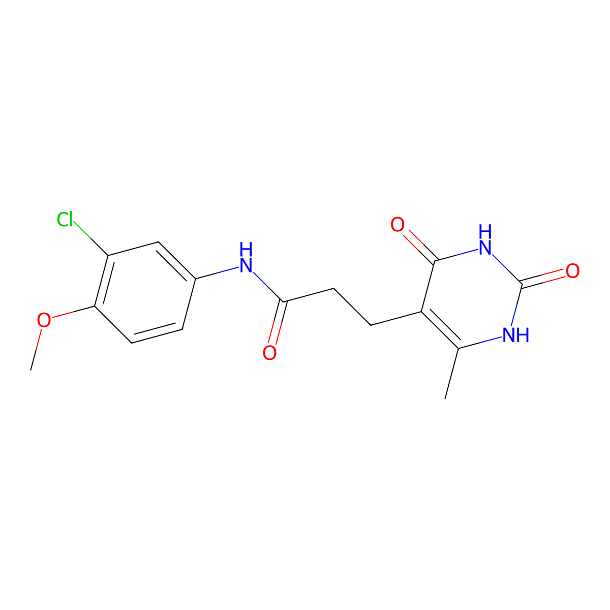 N-(3-chloro-4-methoxyphenyl)-3-(6-methyl-2,4-dioxo-1,2,3,4-tetrahydropyrimidin-5-yl)propanamide molecular structure, CAS 1172755-87-1