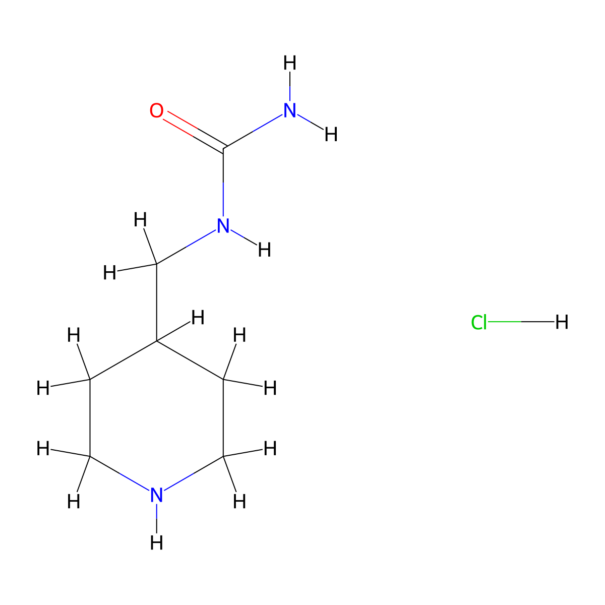 (Piperidin-4-ylmethyl)urea hydrochloride molecular structure, CAS 1172757-55-9