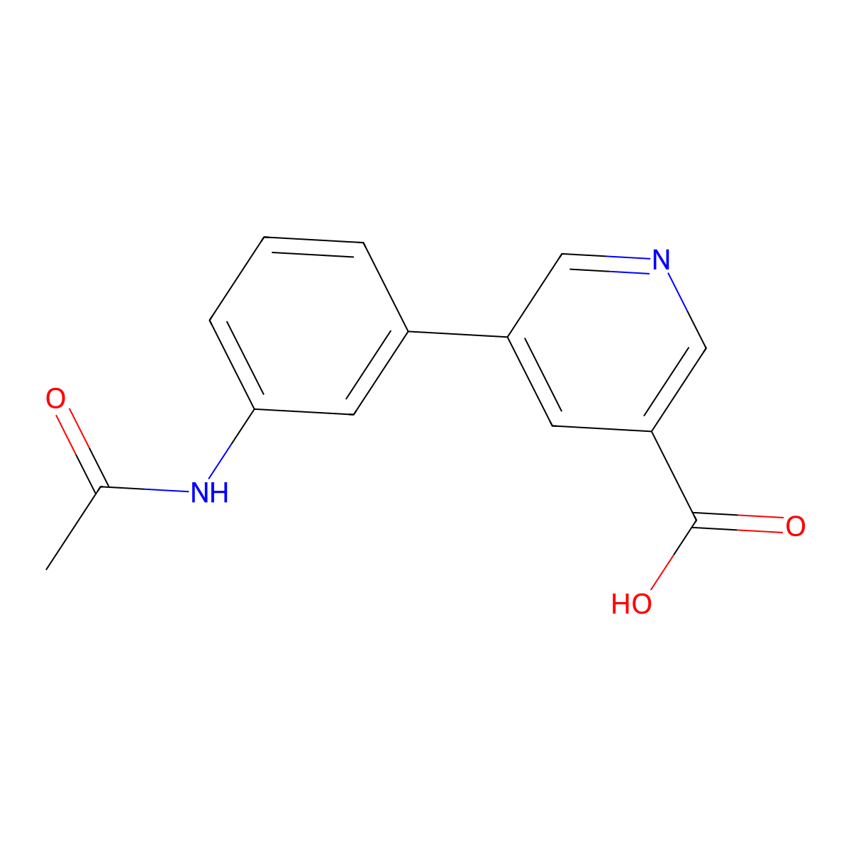 5-(3-Acetamidophenyl)pyridine-3-carboxylic acid molecular structure, CAS 1172758-47-2
