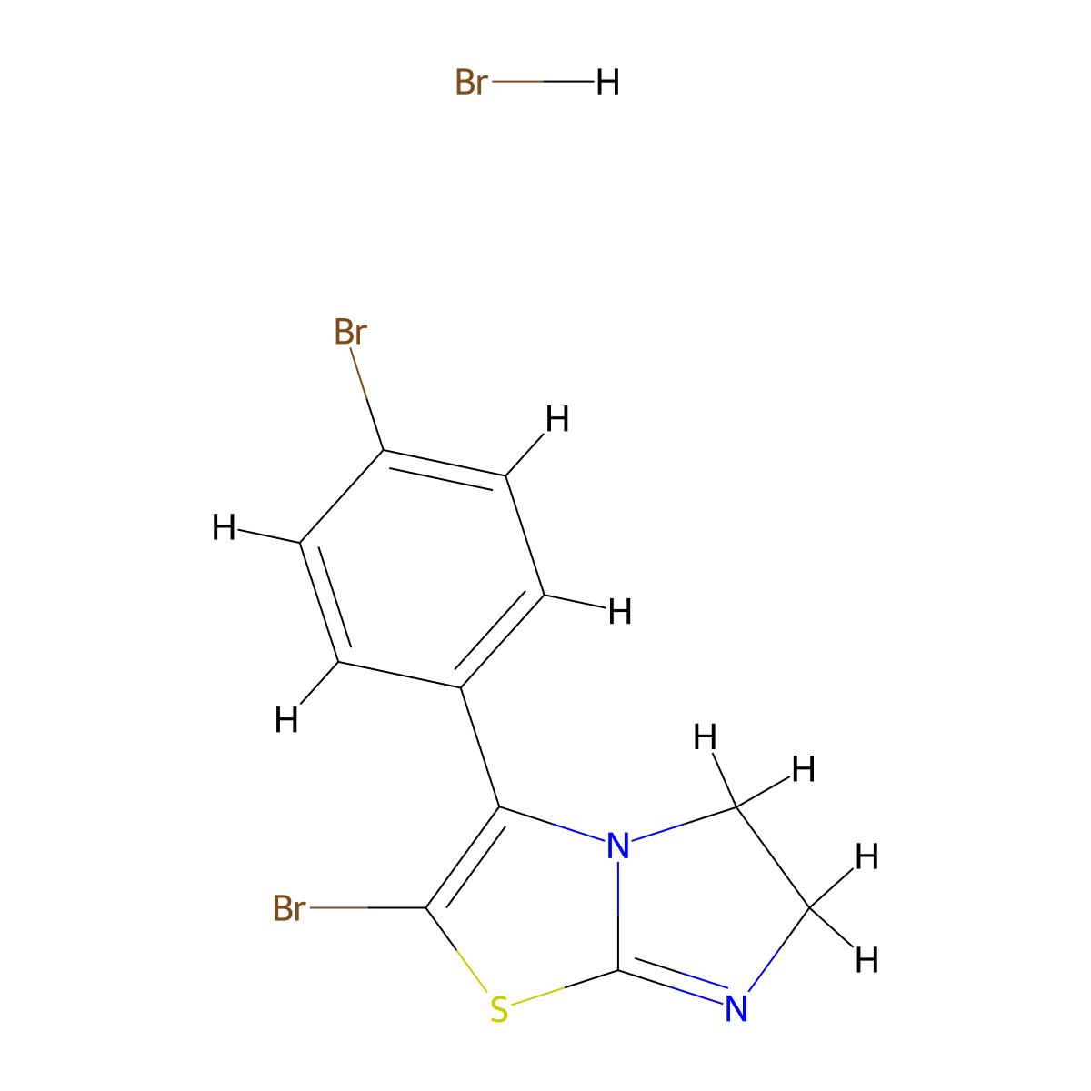 2-Bromo-3-(4-bromophenyl)-5,6-dihydroimidazo[2,1-b]thiazole hydrobromide molecular structure, CAS 1172759-40-8