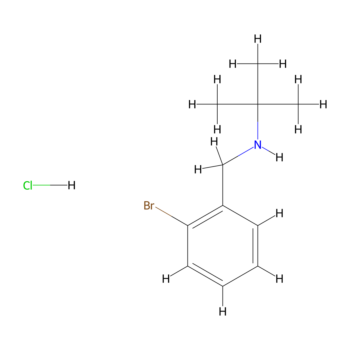 [(2-Bromophenyl)methyl](tert-butyl)amine hydrochloride molecular structure, CAS 1172760-59-6