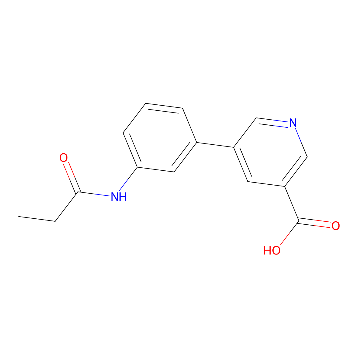 5-[3-(Propionylamino)phenyl]nicotinic acid molecular structure, CAS 1172763-88-0