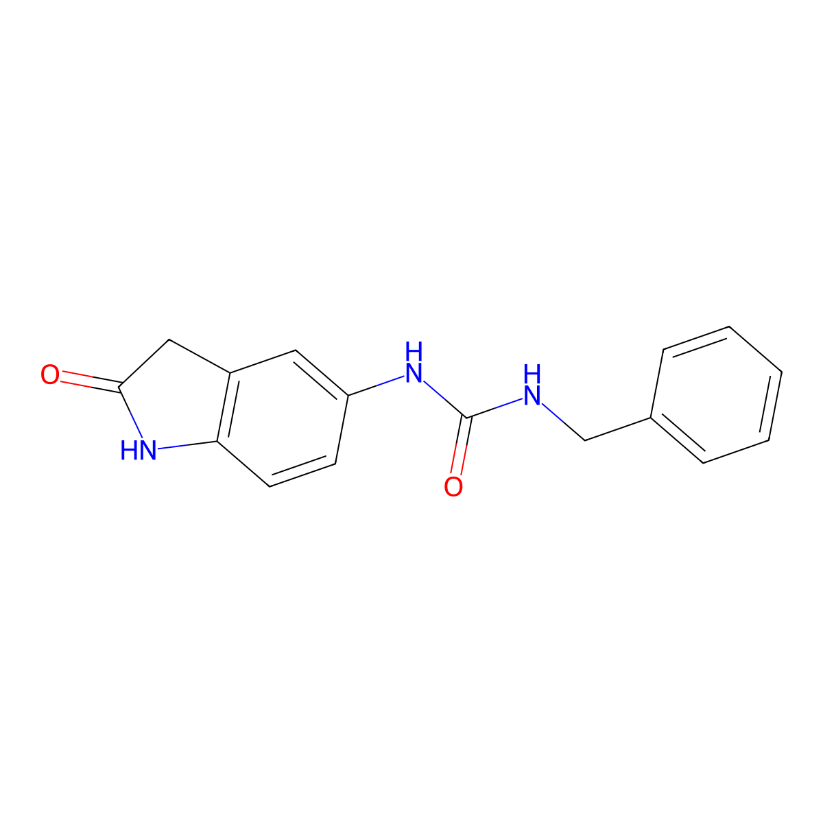 1-Benzyl-3-(2-oxoindolin-5-yl)urea molecular structure, CAS 1172764-85-0