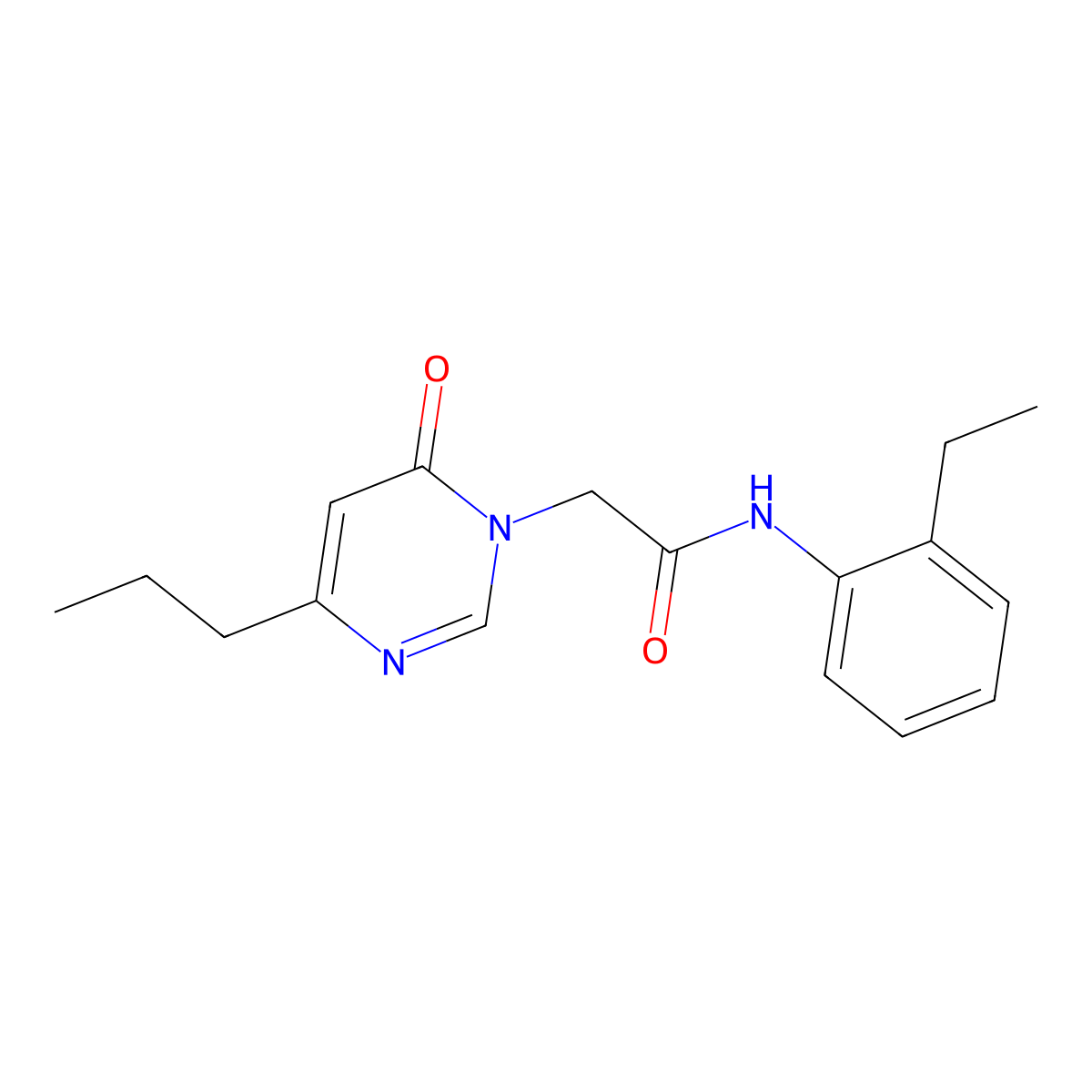 N-(2-ethylphenyl)-2-(6-oxo-4-propylpyrimidin-1(6H)-yl)acetamide molecular structure, CAS 1172766-30-1
