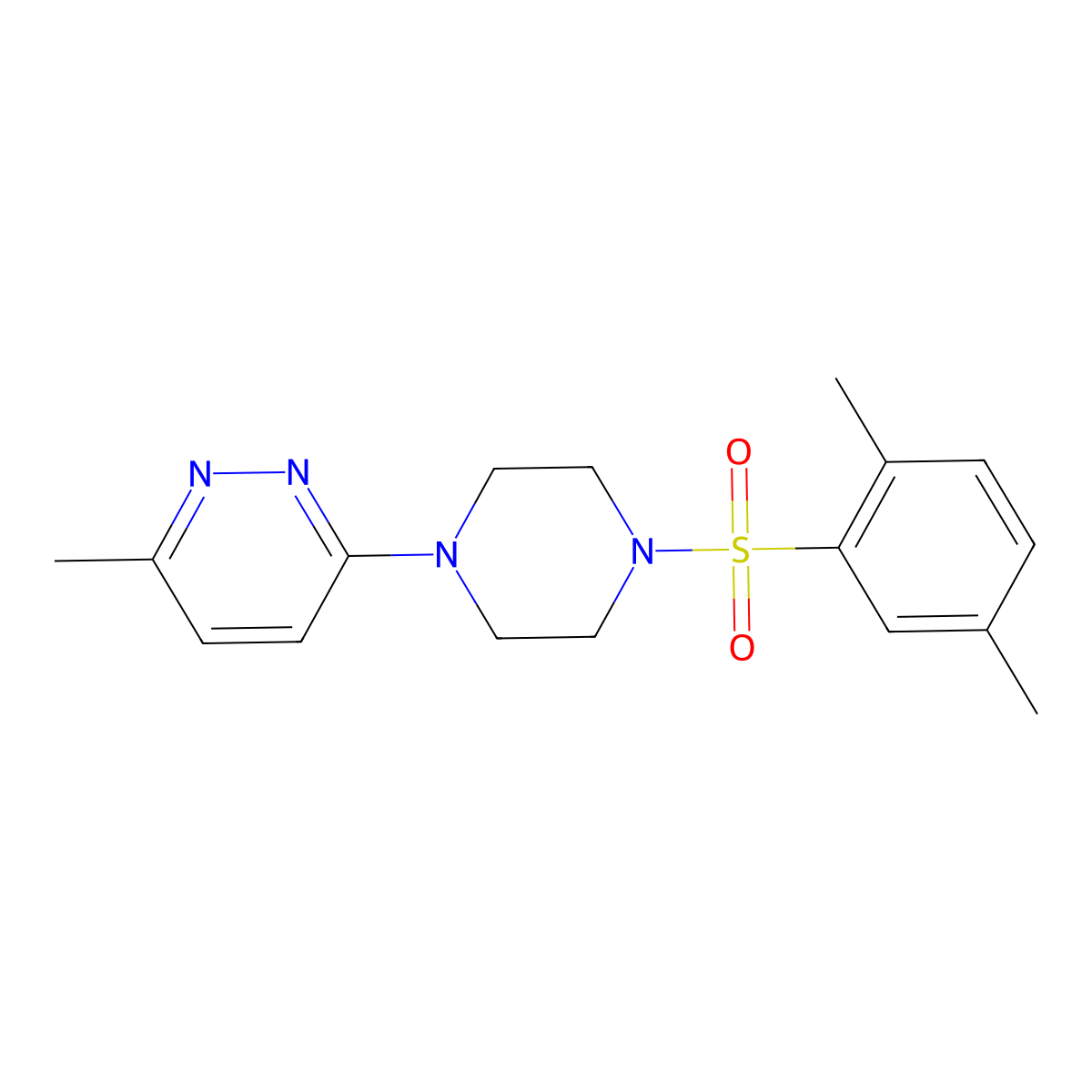 3-(4-((2,5-Dimethylphenyl)sulfonyl)piperazin-1-yl)-6-methylpyridazine molecular structure, CAS 1172767-72-4