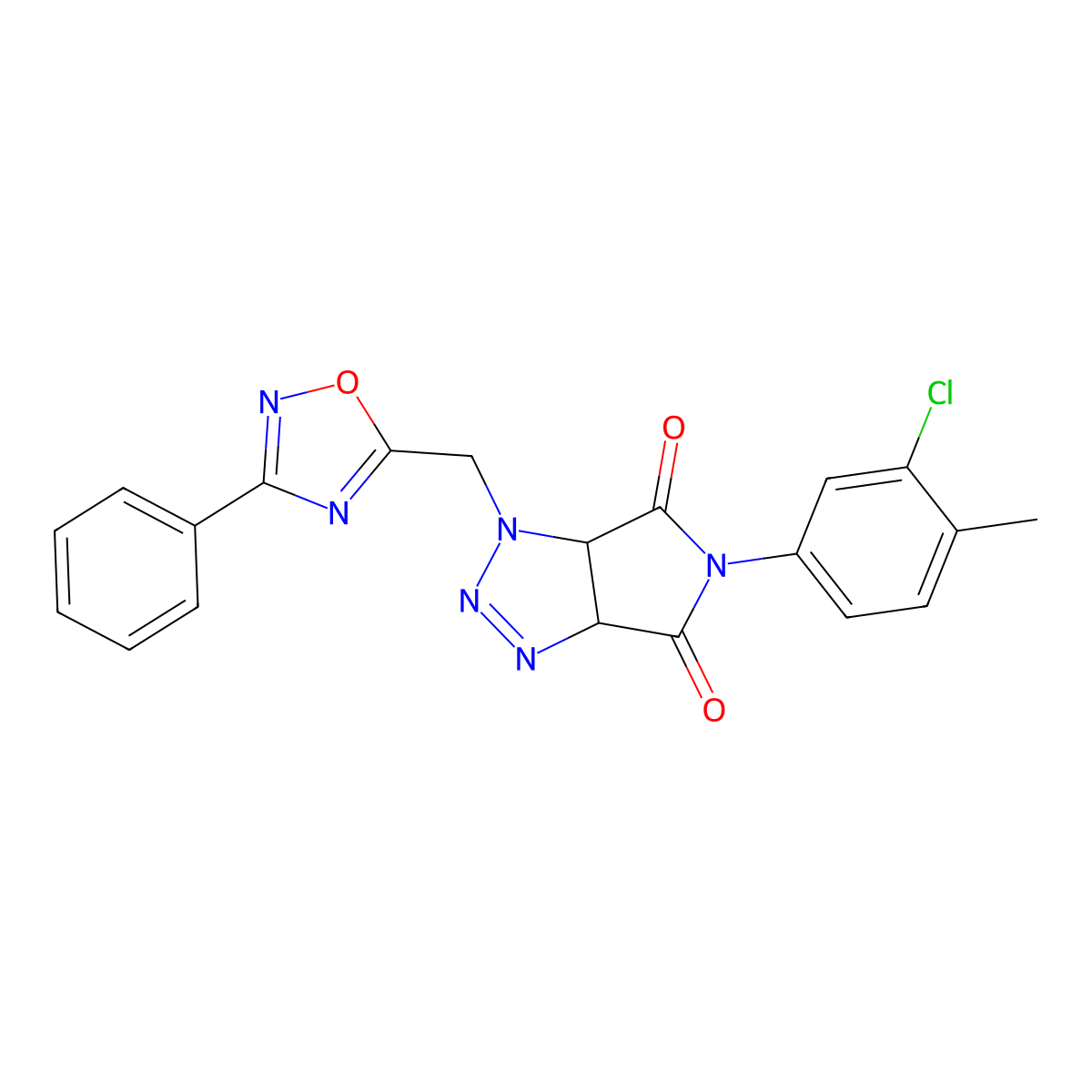 5-(3-chloro-4-methylphenyl)-1-[(3-phenyl-1,2,4-oxadiazol-5-yl)methyl]-1H,3aH,4H,5H,6H,6aH-pyrrolo[3,4-d][1,2,3]triazole-4,6-dione molecular structure, CAS 1172767-80-4