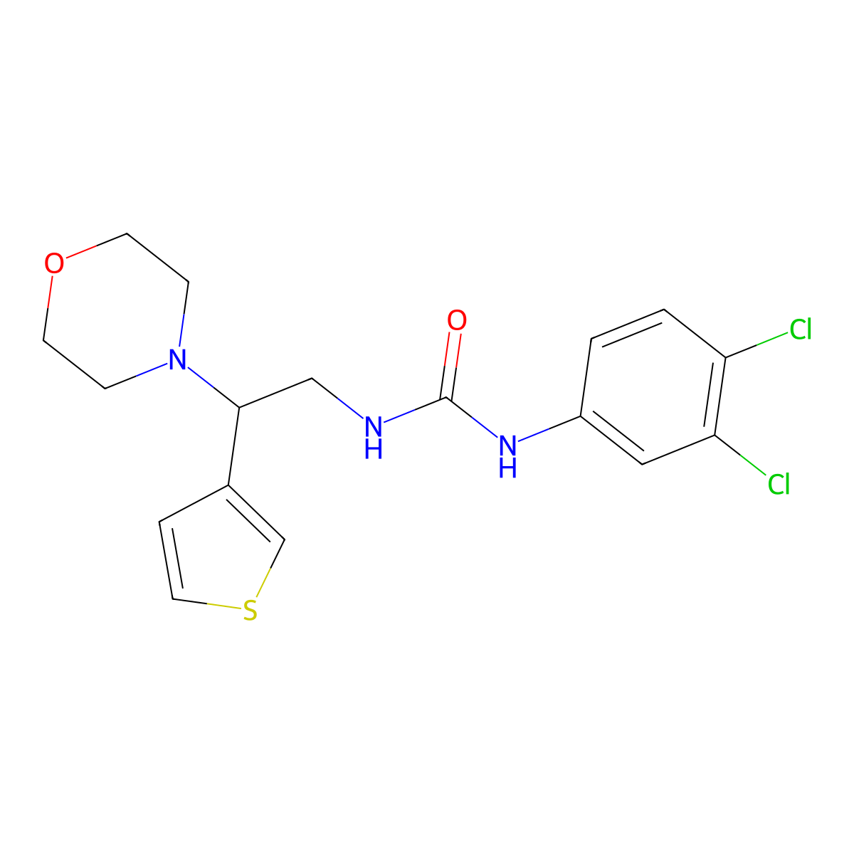 1-(3,4-Dichlorophenyl)-3-(2-morpholino-2-(thiophen-3-yl)ethyl)urea molecular structure, CAS 1172772-27-8