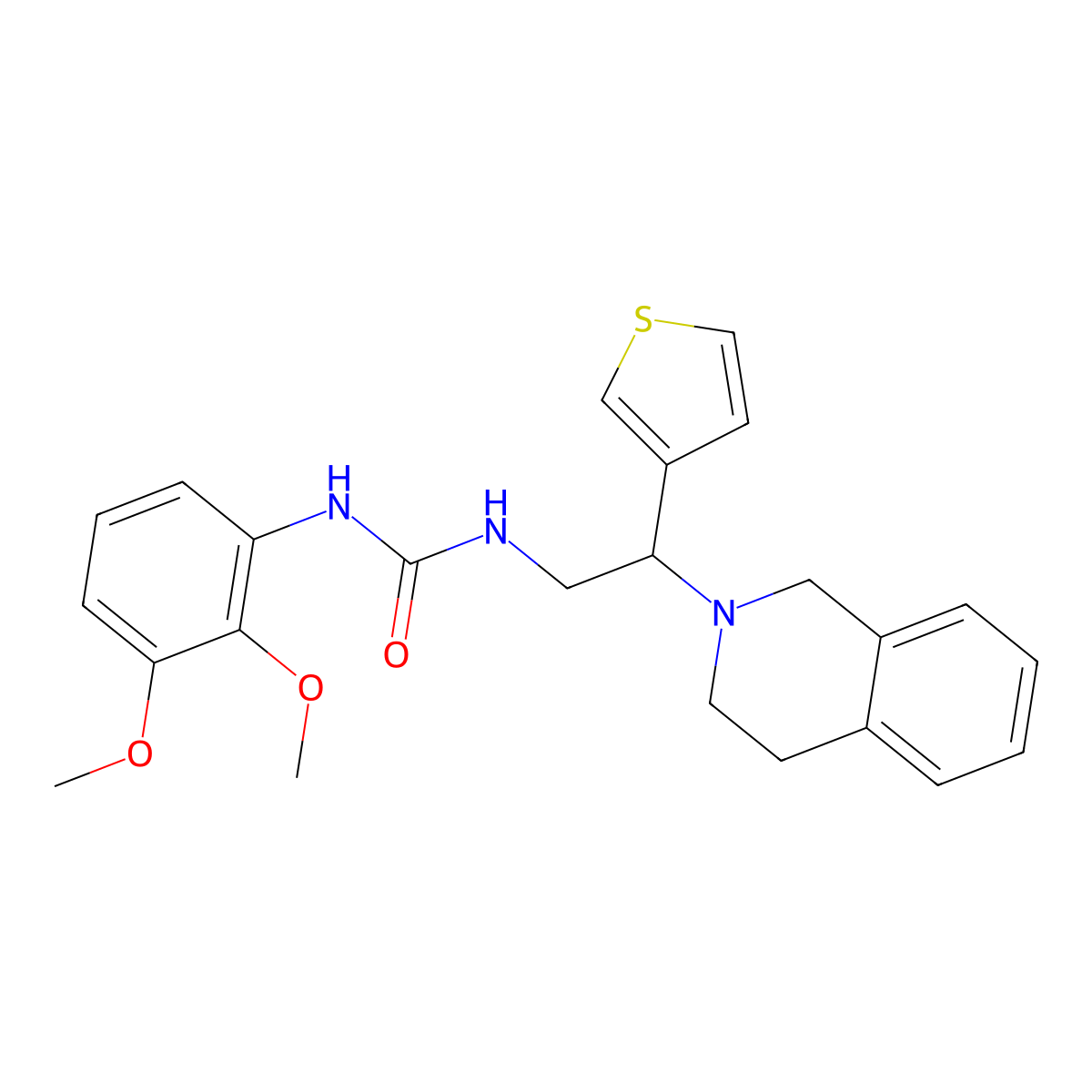 1-(2-(3,4-dihydroisoquinolin-2(1H)-yl)-2-(thiophen-3-yl)ethyl)-3-(2,3-dimethoxyphenyl)urea molecular structure, CAS 1172773-88-4