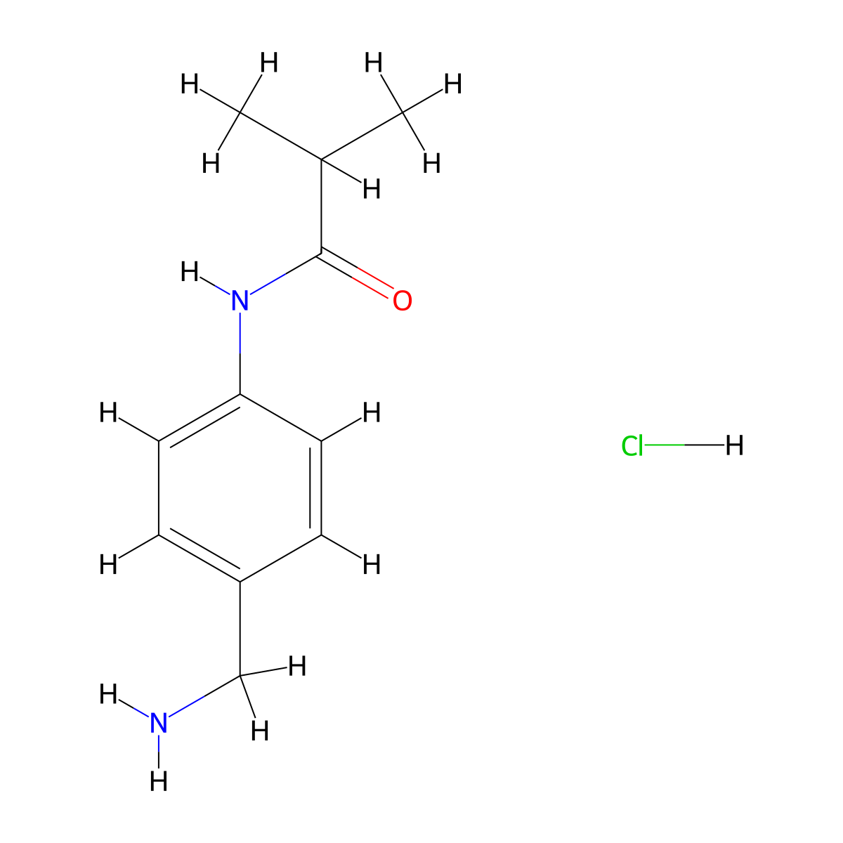N-[4-(aminomethyl)phenyl]-2-methylpropanamide hydrochloride molecular structure, CAS 1172778-29-8