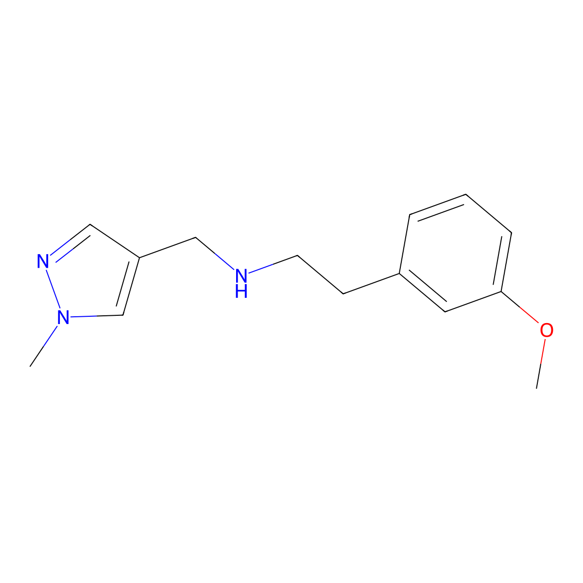 2-(3-Methoxyphenyl)-N-((1-methyl-1H-pyrazol-4-yl)methyl)ethanamine molecular structure, CAS 1172779-11-1