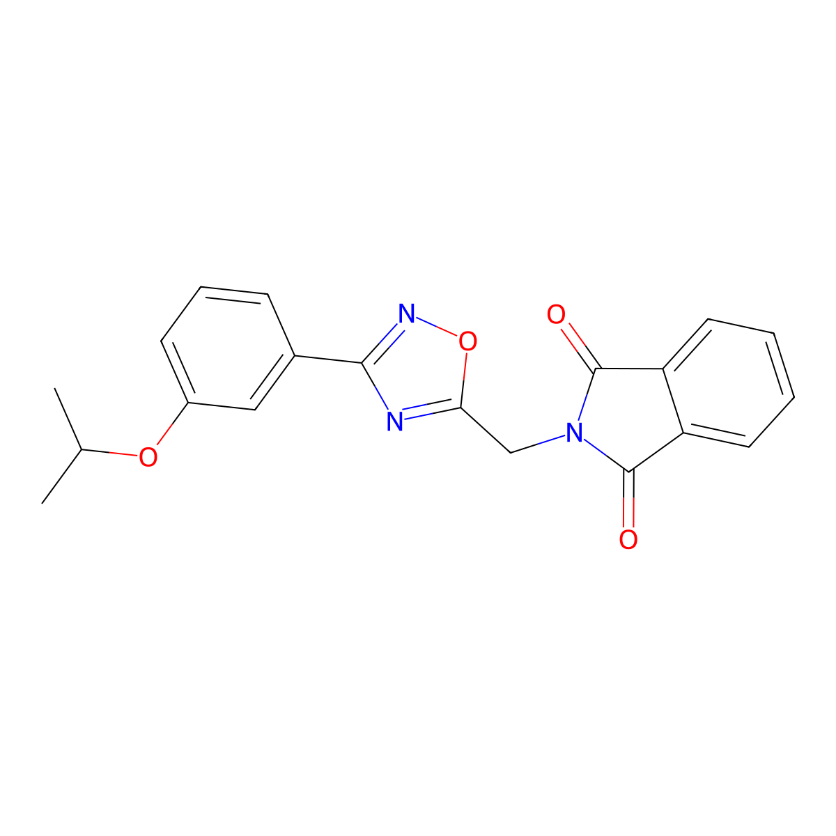 1H-Isoindole-1,3(2H)-dione, 2-[[3-[3-(1-methylethoxy)phenyl]-1,2,4-oxadiazol-5-yl]methyl]- molecular structure, CAS 1172779-12-2