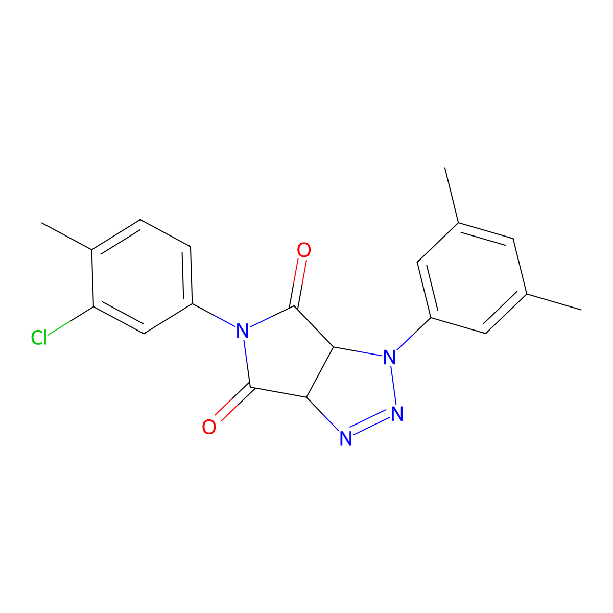 5-(3-chloro-4-methylphenyl)-1-(3,5-dimethylphenyl)-1,6a-dihydropyrrolo[3,4-d][1,2,3]triazole-4,6(3aH,5H)-dione molecular structure, CAS 1172779-86-0