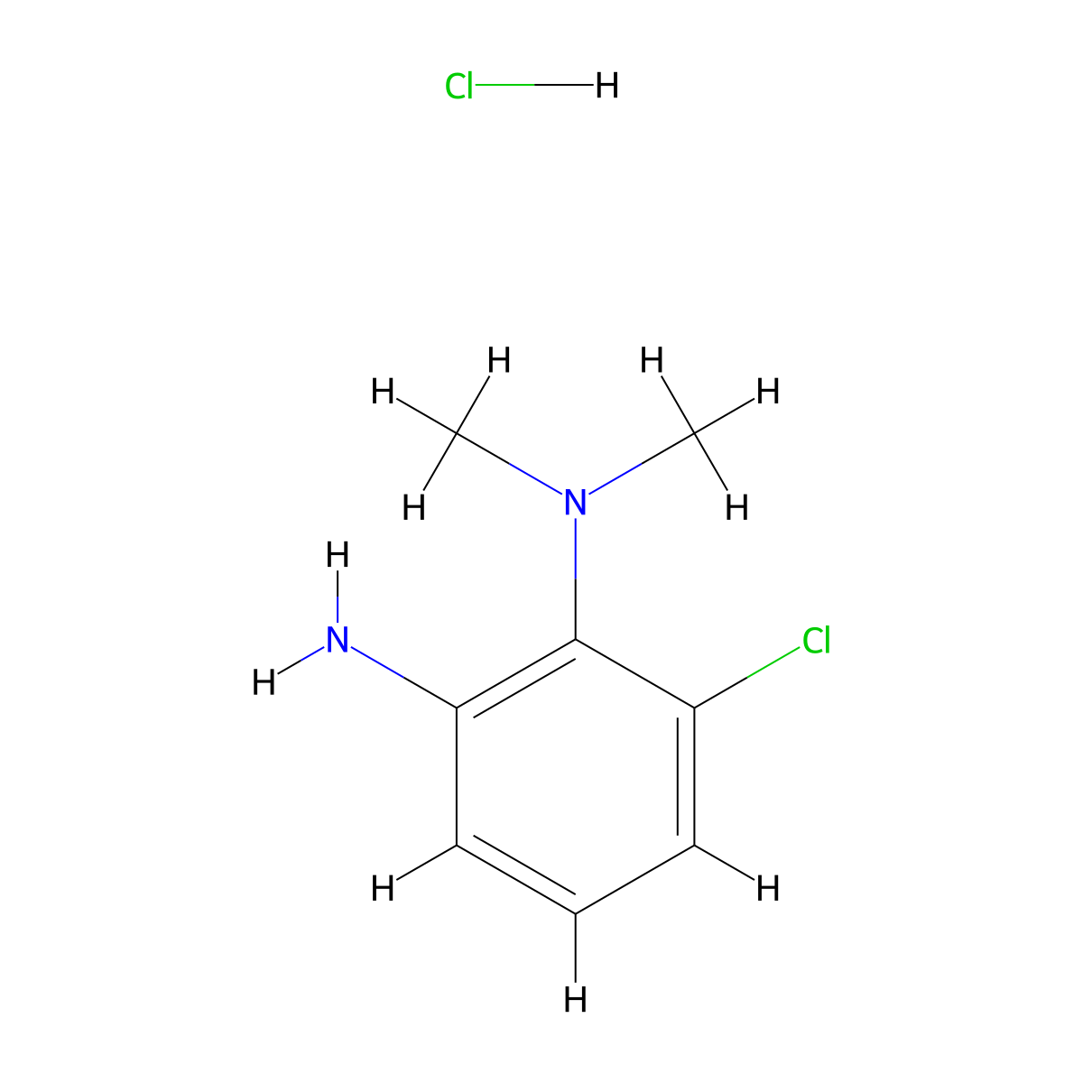 6-chloro-1-N,1-N-dimethylbenzene-1,2-diamine hydrochloride molecular structure, CAS 1172782-73-8