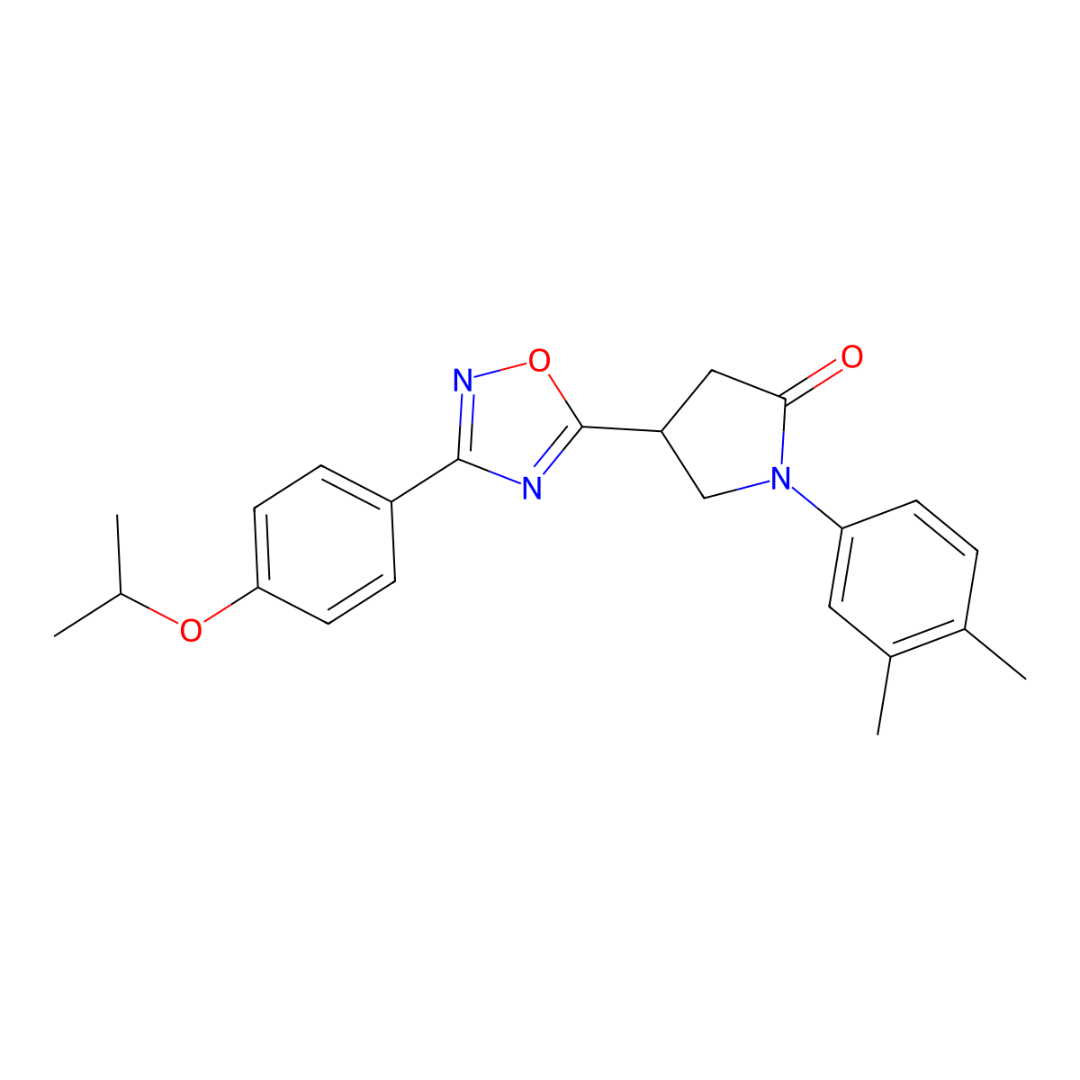 1-(3,4-Dimethylphenyl)-4-(3-(4-isopropoxyphenyl)-1,2,4-oxadiazol-5-yl)pyrrolidin-2-one molecular structure, CAS 1172782-90-9