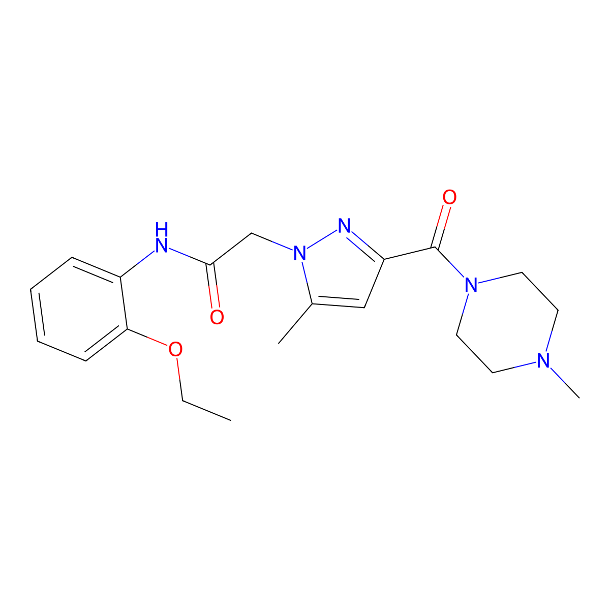 N-(2-ethoxyphenyl)-2-(5-methyl-3-(4-methylpiperazine-1-carbonyl)-1H-pyrazol-1-yl)acetamide molecular structure, CAS 1172787-48-2