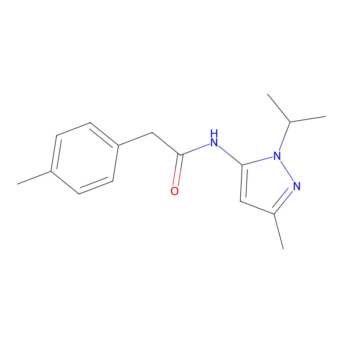 N-[3-methyl-1-(propan-2-yl)-1H-pyrazol-5-yl]-2-(4-methylphenyl)acetamide molecular structure, CAS 1172789-21-7