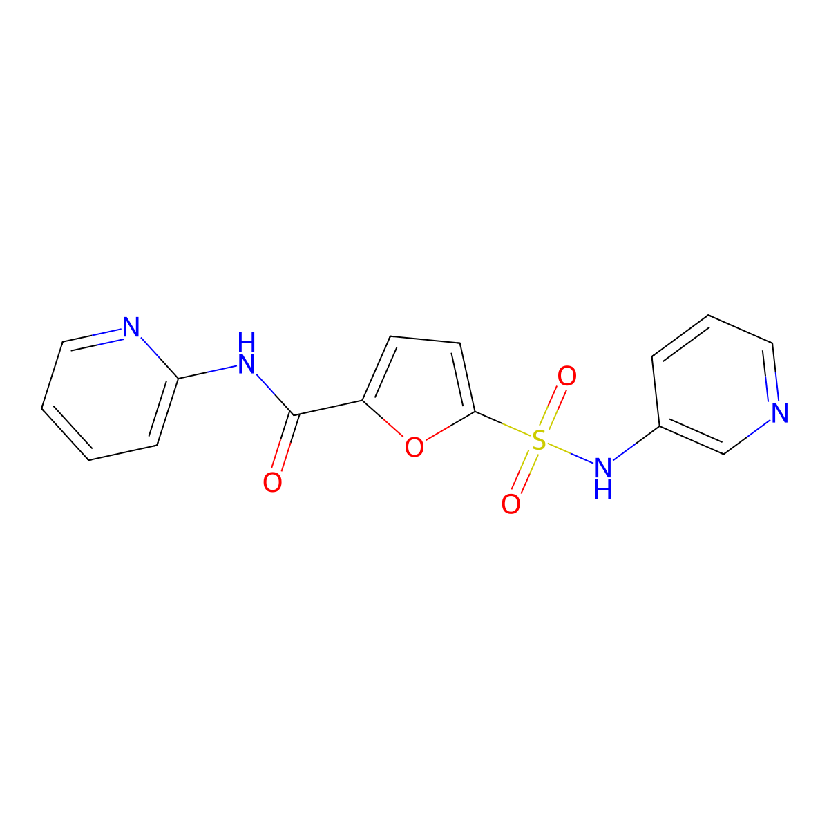 N-(pyridin-2-yl)-5-(N-(pyridin-3-yl)sulfamoyl)furan-2-carboxamide molecular structure, CAS 1172790-13-4