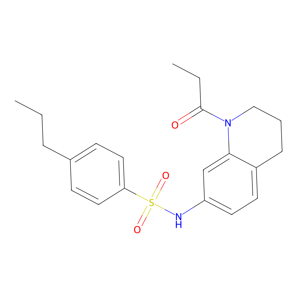 N-(1-propionyl-1,2,3,4-tetrahydroquinolin-7-yl)-4-propylbenzenesulfonamide molecular structure, CAS 1172792-41-4