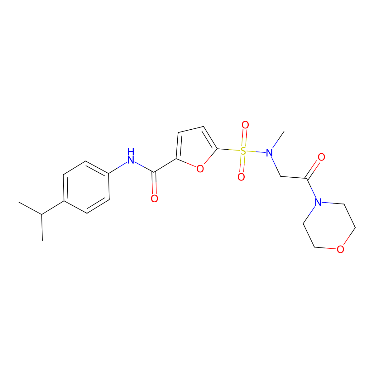 N-(4-isopropylphenyl)-5-(N-methyl-N-(2-morpholino-2-oxoethyl)sulfamoyl)furan-2-carboxamide molecular structure, CAS 1172795-34-4
