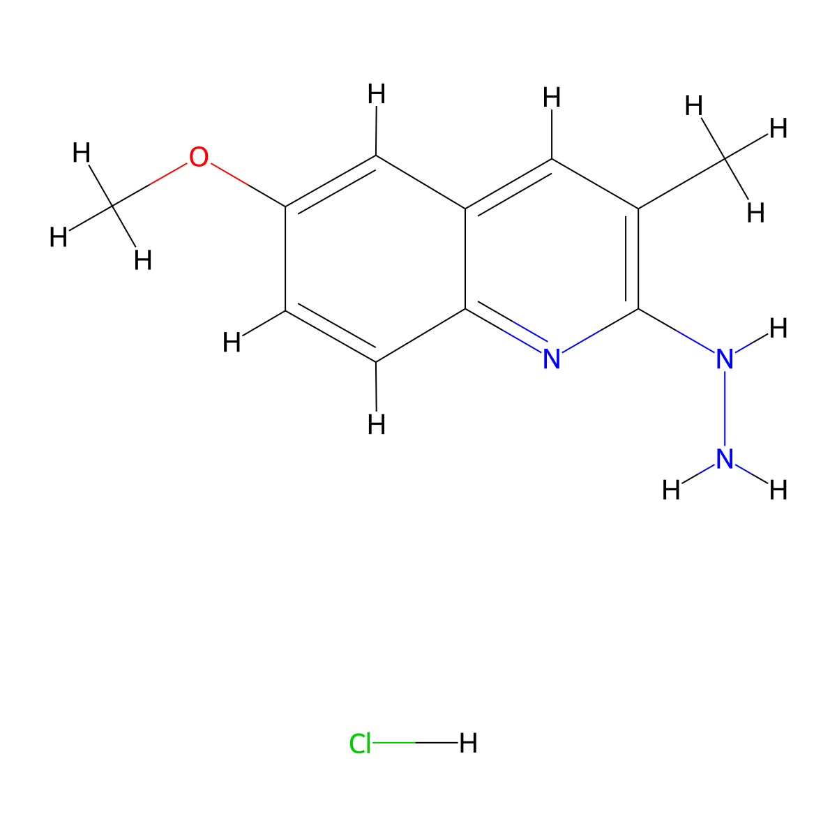 2-Hydrazino-6-methoxy-3-methylquinoline hydrochloride molecular structure, CAS 1172797-89-5