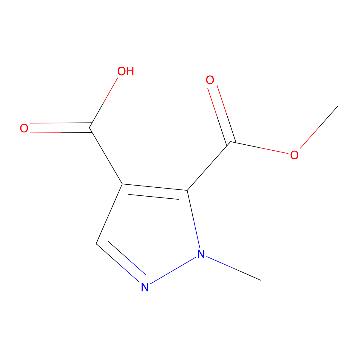 5-(methoxycarbonyl)-1-methyl-1H-pyrazole-4-carboxylic acid molecular structure, CAS 1172798-36-5