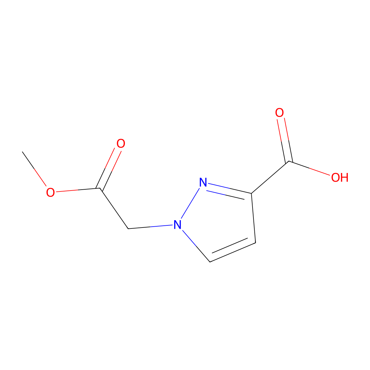 1-(2-methoxy-2-oxoethyl)-1H-pyrazole-3-carboxylic acid molecular structure, CAS 1172800-52-0