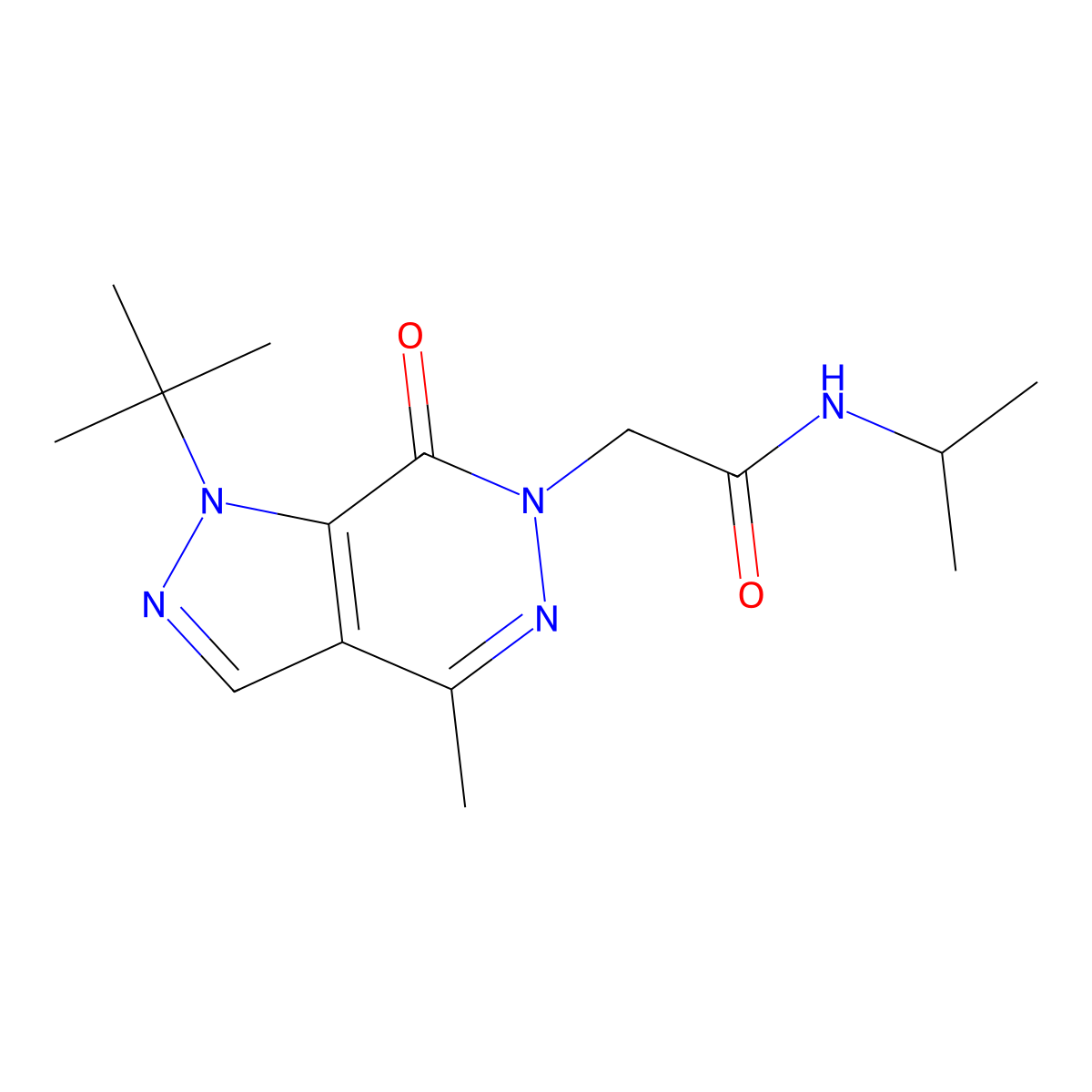 2-{1-tert-butyl-4-methyl-7-oxo-1H,6H,7H-pyrazolo[3,4-d]pyridazin-6-yl}-N-(propan-2-yl)acetamide molecular structure, CAS 1172800-94-0