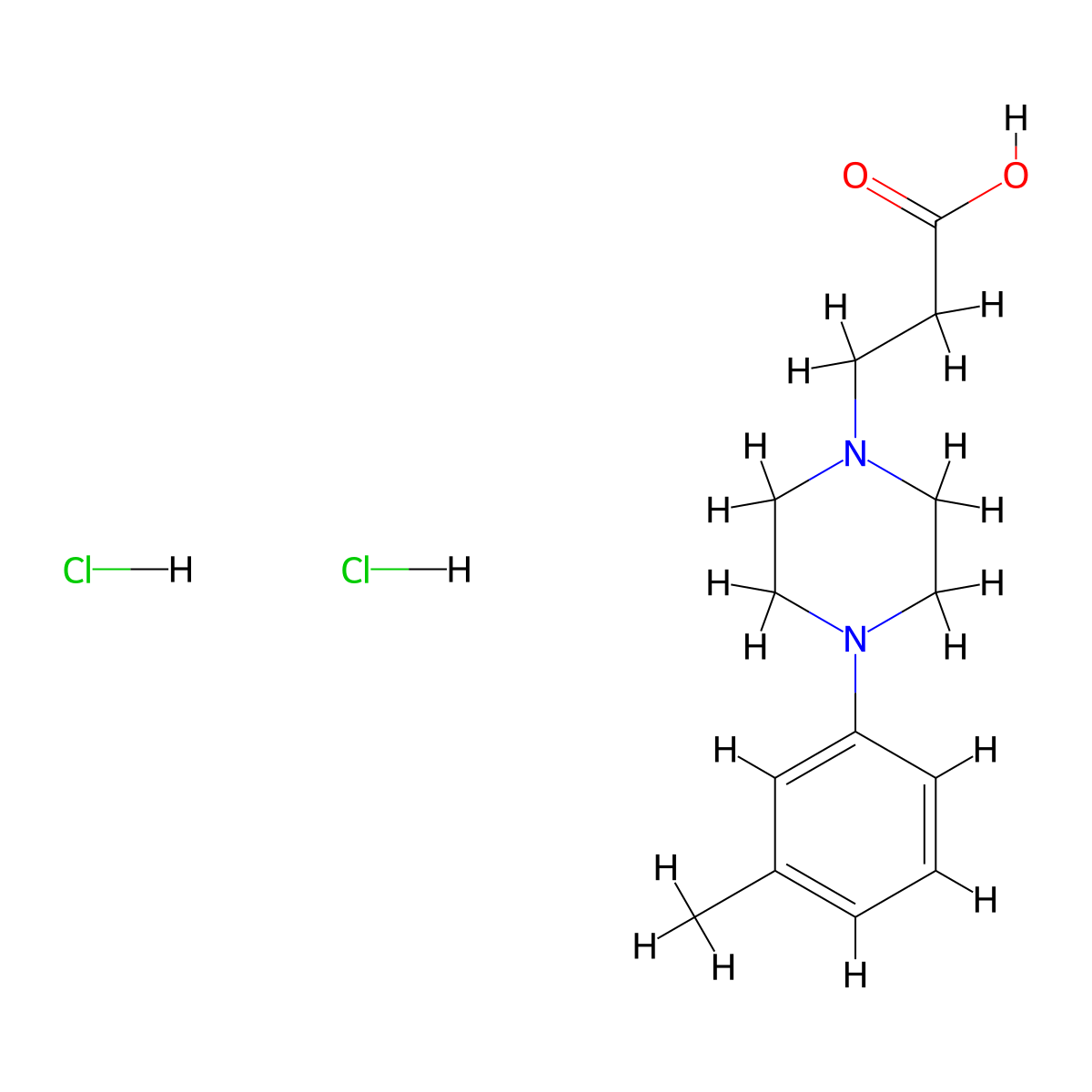 3-(4-(3-Methylphenyl)piperazin-1-yl)propanoic acid dihydrochloride molecular structure, CAS 1172802-40-2