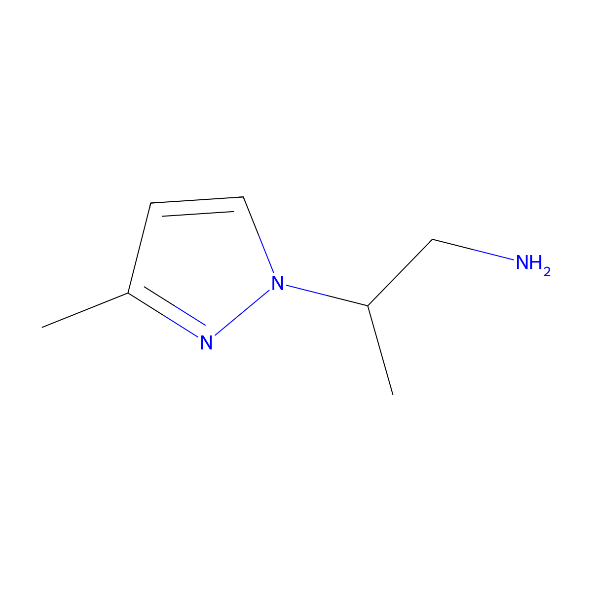 [2-(3-methyl-1H-pyrazol-1-yl)propyl]amine molecular structure, CAS 1172803-90-5