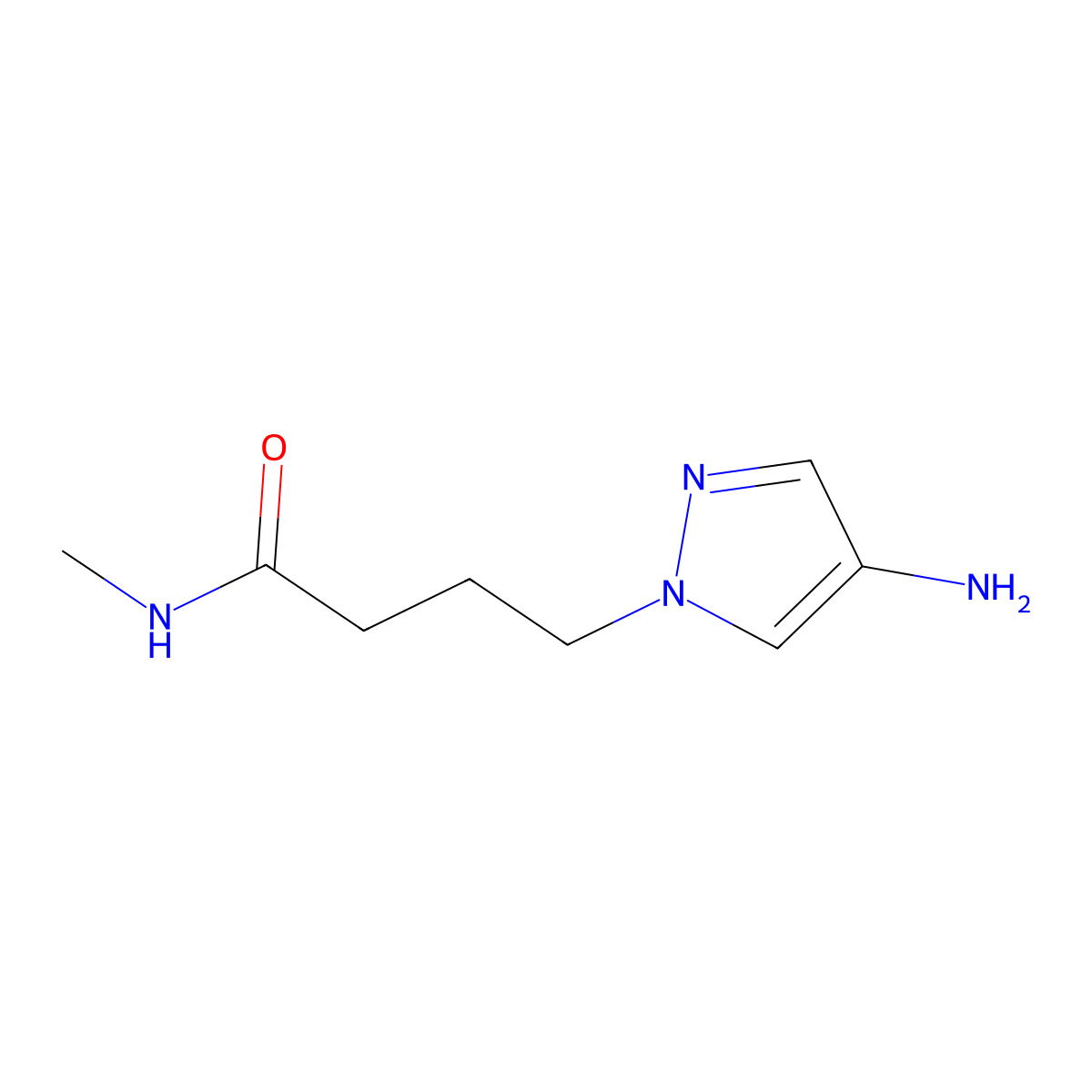 4-(4-amino-1H-pyrazol-1-yl)-N-methylbutanamide molecular structure, CAS 1172806-52-8