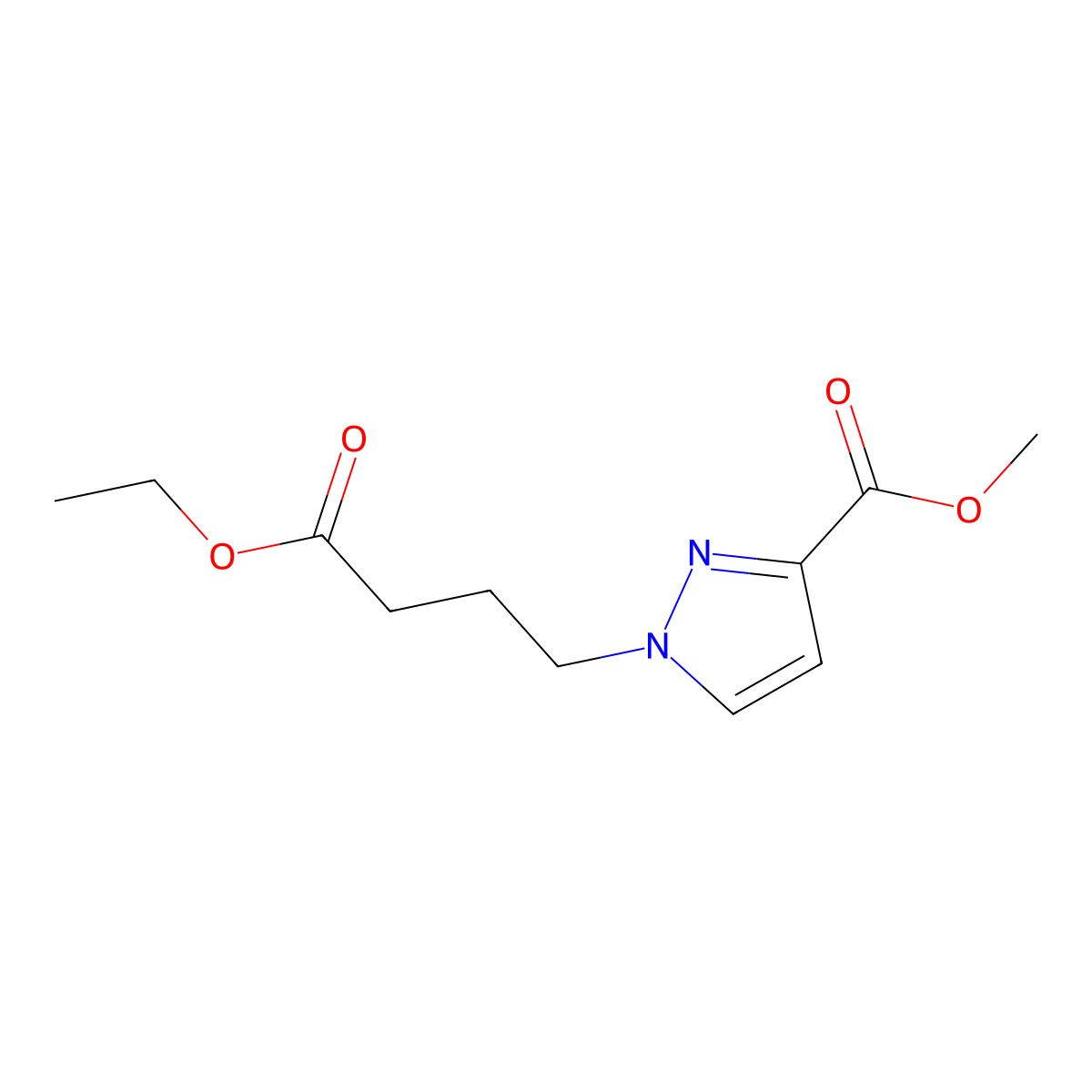 methyl 1-(4-ethoxy-4-oxobutyl)-1H-pyrazole-3-carboxylate molecular structure, CAS 1172806-62-0