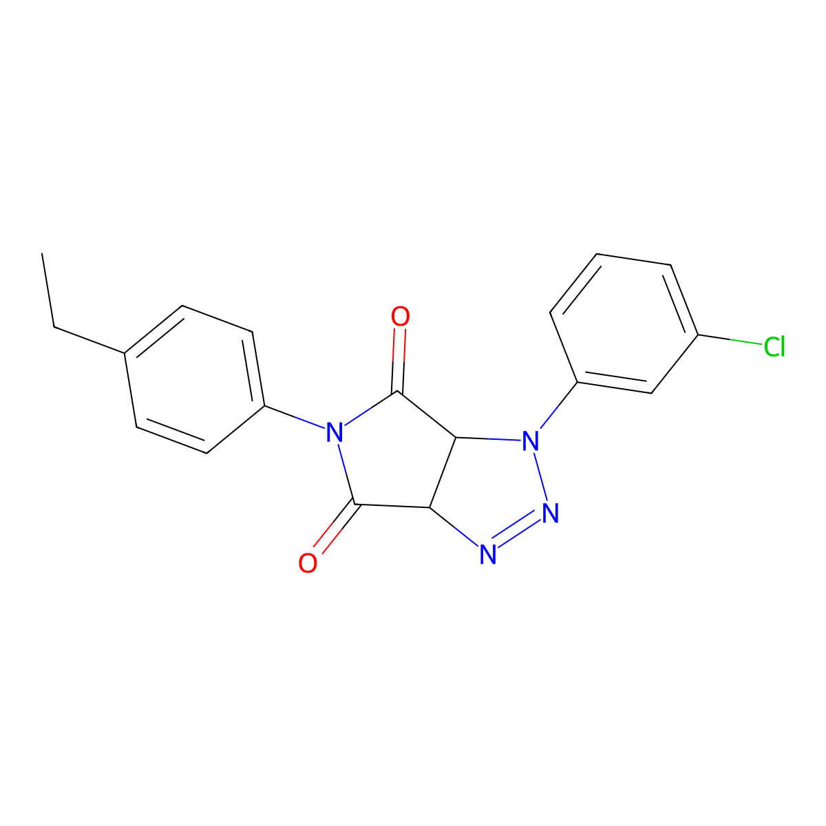1-(3-chlorophenyl)-5-(4-ethylphenyl)-1,6a-dihydropyrrolo[3,4-d][1,2,3]triazole-4,6(3aH,5H)-dione molecular structure, CAS 1172807-04-3