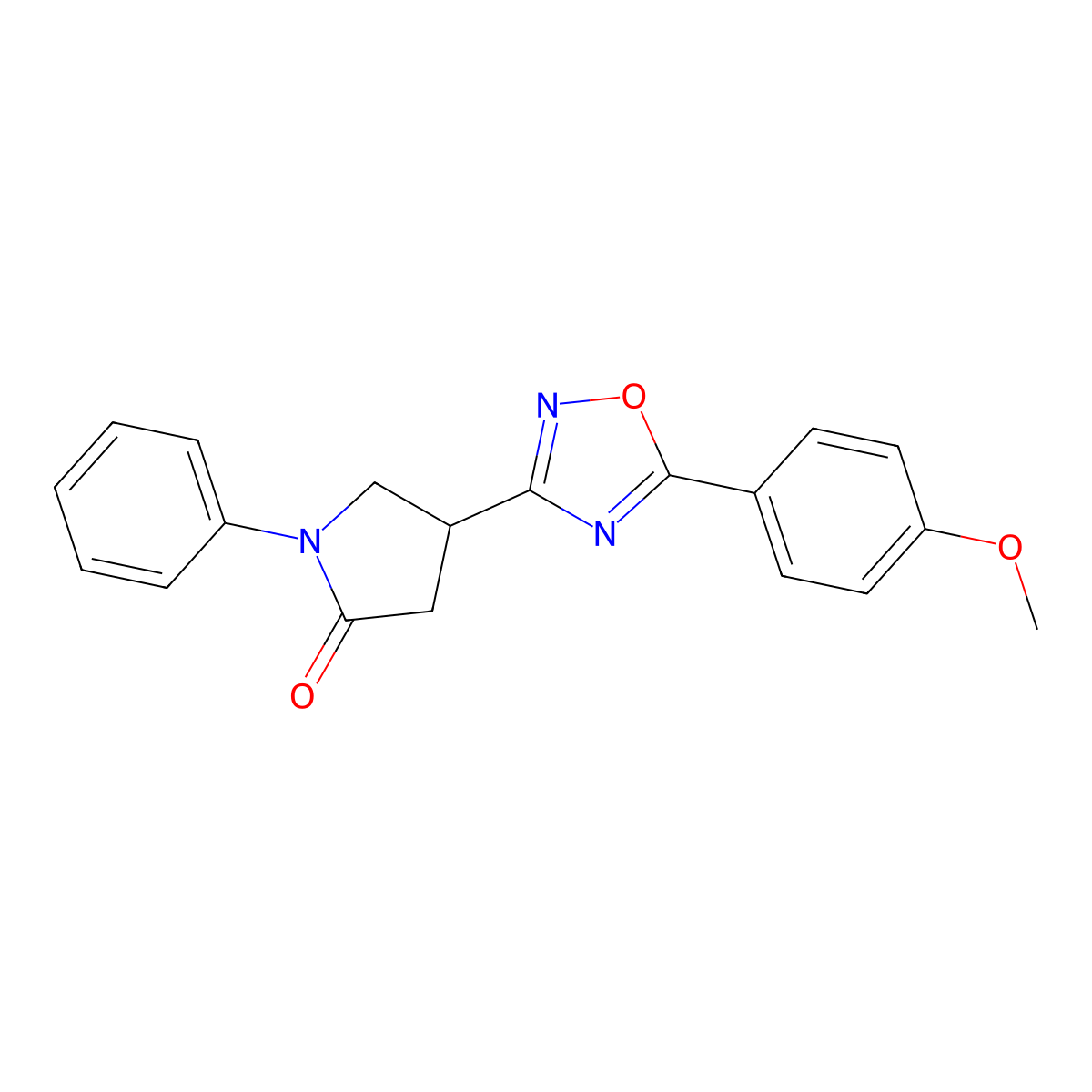 4-[5-(4-Methoxyphenyl)-1,2,4-oxadiazol-3-yl]-1-phenylpyrrolidin-2-one molecular structure, CAS 1172807-32-7