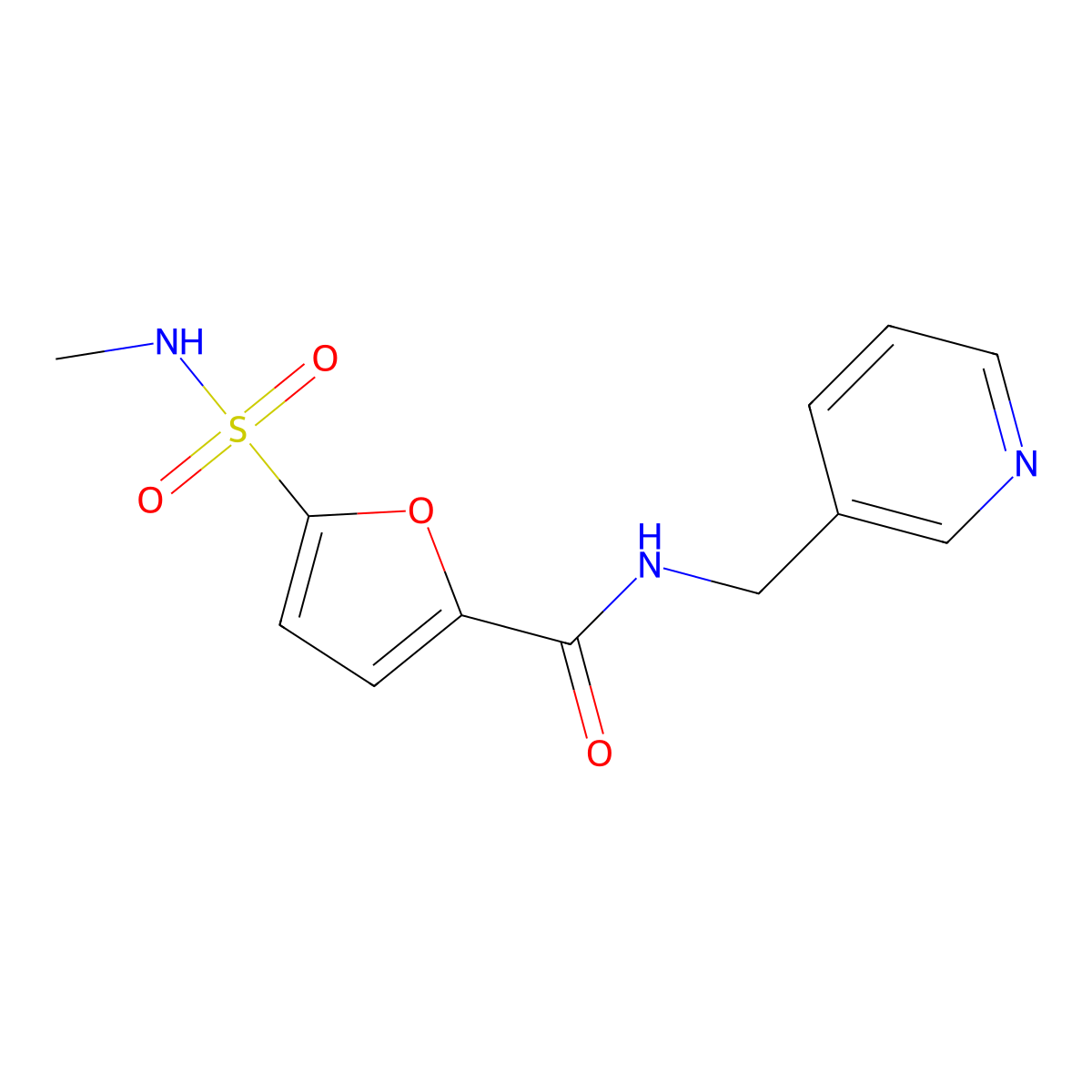 5-(methylsulfamoyl)-N-[(pyridin-3-yl)methyl]furan-2-carboxamide molecular structure, CAS 1172812-76-8