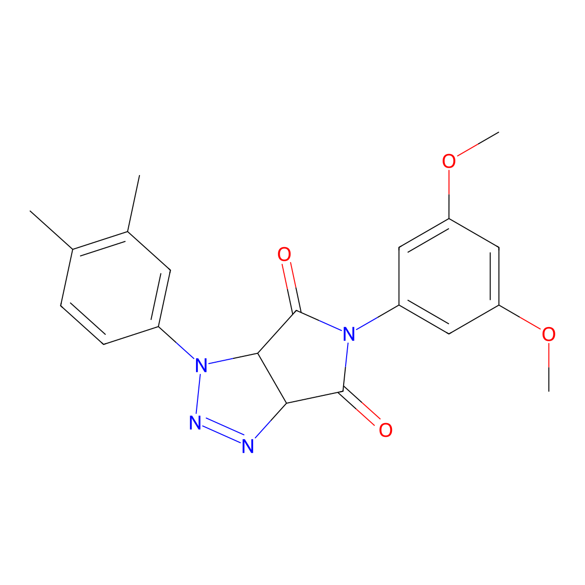 5-(3,5-dimethoxyphenyl)-1-(3,4-dimethylphenyl)-1H,3aH,4H,5H,6H,6aH-pyrrolo[3,4-d][1,2,3]triazole-4,6-dione molecular structure, CAS 1172813-00-1