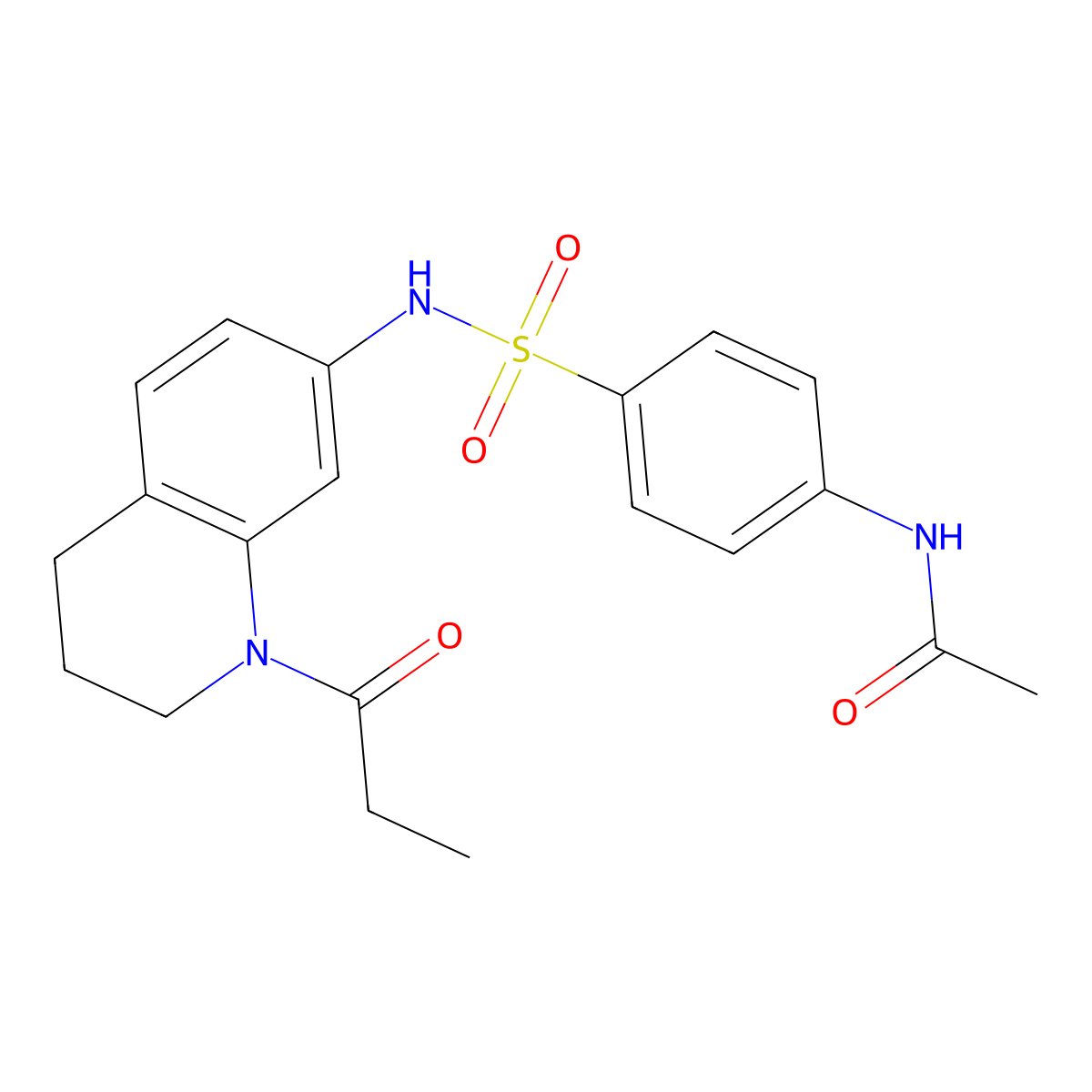 N-{4-[(1-propanoyl-1,2,3,4-tetrahydroquinolin-7-yl)sulfamoyl]phenyl}acetamide molecular structure, CAS 1172817-42-3