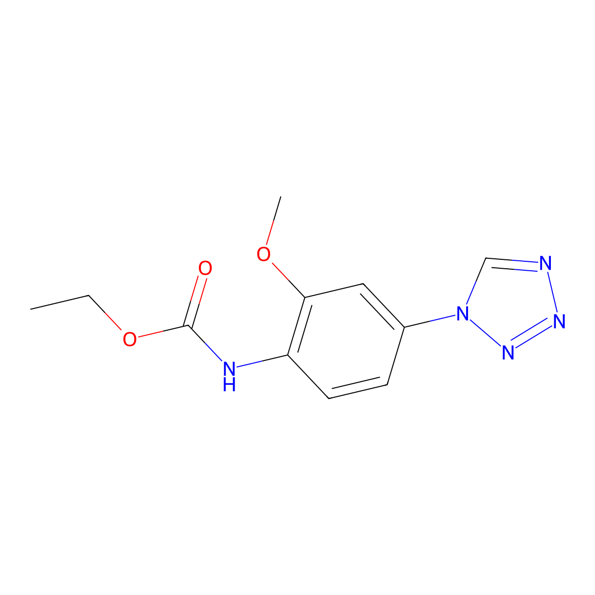 ethyl [2-methoxy-4-(1H-tetrazol-1-yl)phenyl]carbamate molecular structure, CAS 1172817-64-9