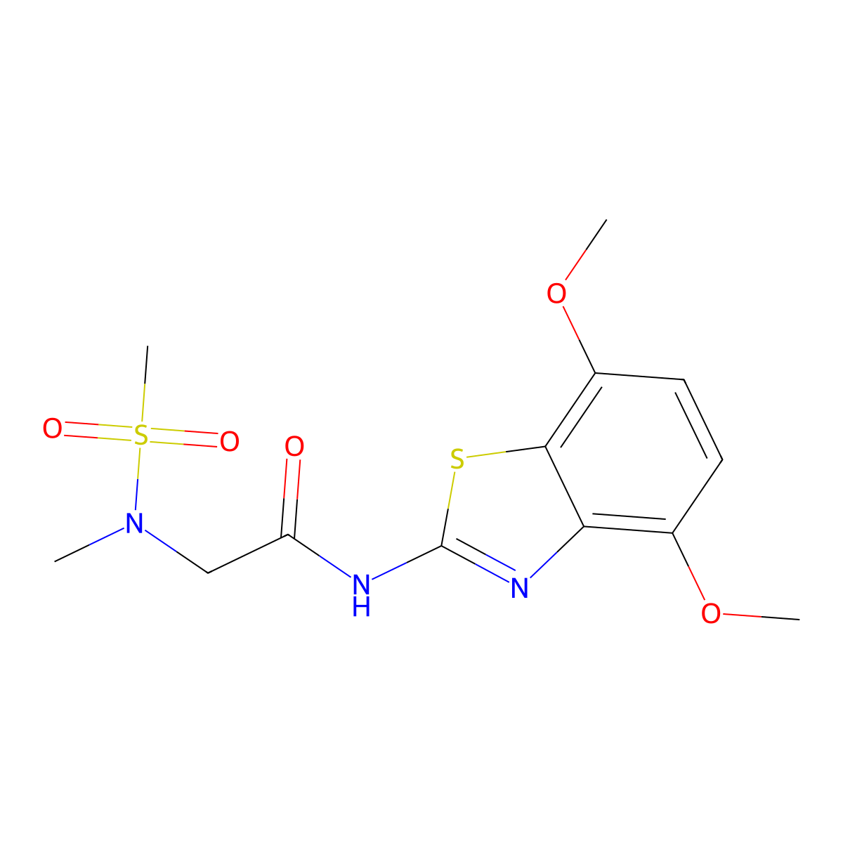 N-(4,7-dimethoxybenzo[d]thiazol-2-yl)-2-(N-methylmethylsulfonamido)acetamide molecular structure, CAS 1172819-33-8