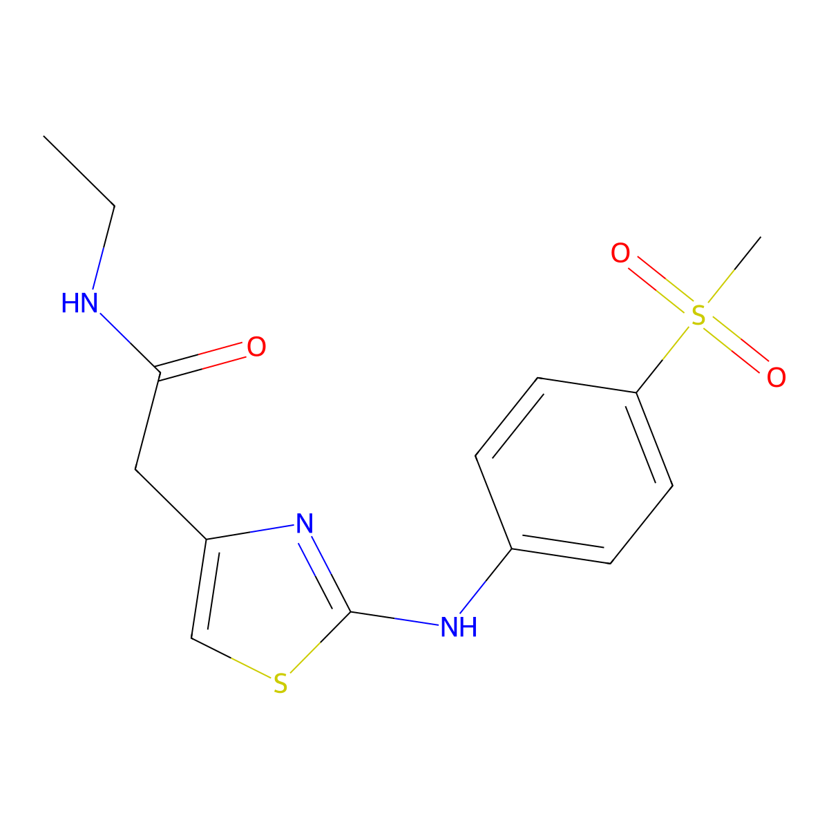 N-ethyl-2-{2-[(4-methanesulfonylphenyl)amino]-1,3-thiazol-4-yl}acetamide molecular structure, CAS 1172819-34-9