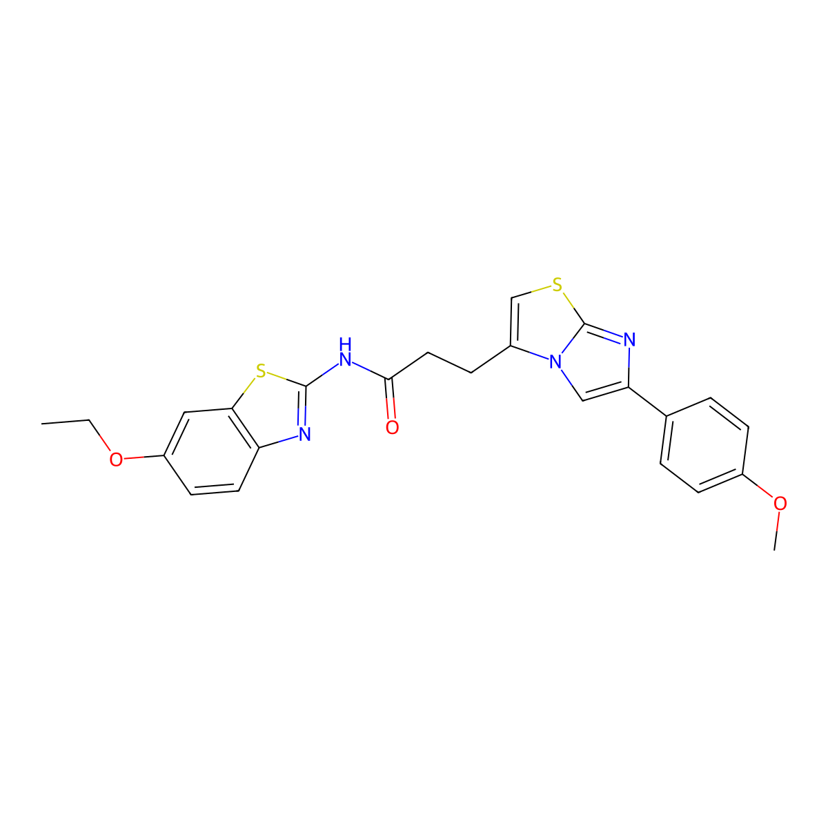 N-(6-ethoxybenzo[d]thiazol-2-yl)-3-(6-(4-methoxyphenyl)imidazo[2,1-b]thiazol-3-yl)propanamide molecular structure, CAS 1172819-57-6