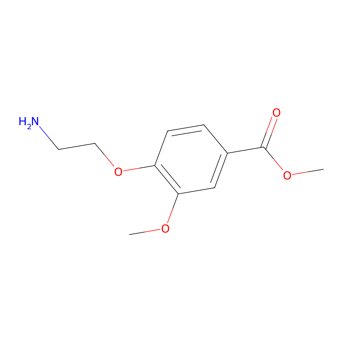 Methyl 4-(2-aminoethoxy)-3-methoxybenzoate molecular structure, CAS 1172825-28-3