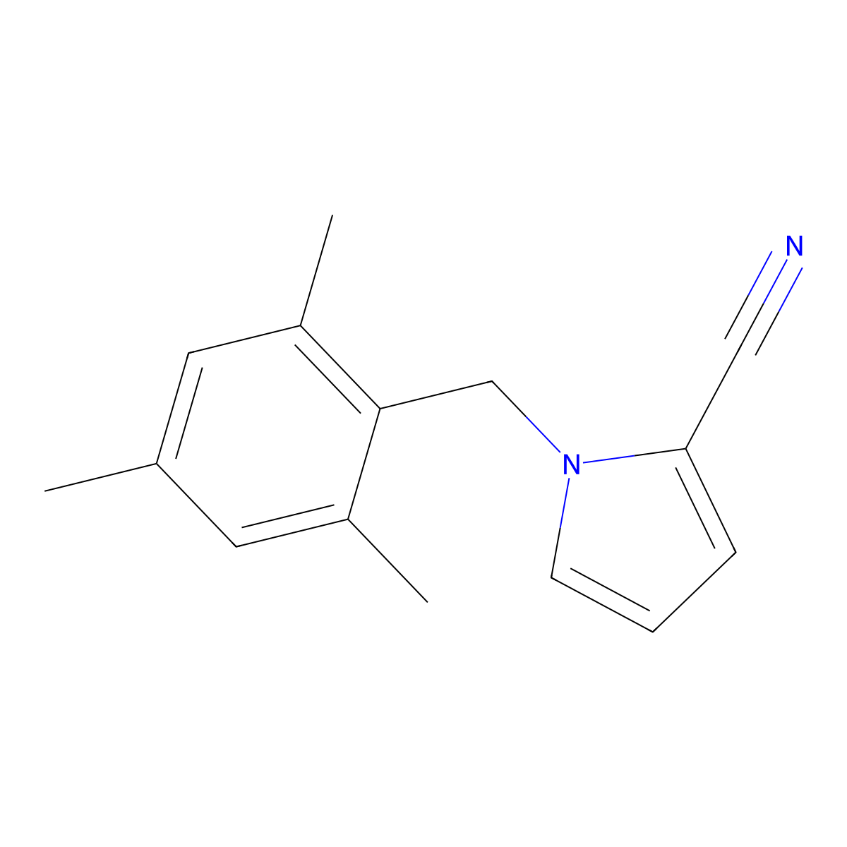 1-(Mesitylmethyl)-1H-pyrrole-2-carbonitrile molecular structure, CAS 1172827-44-9