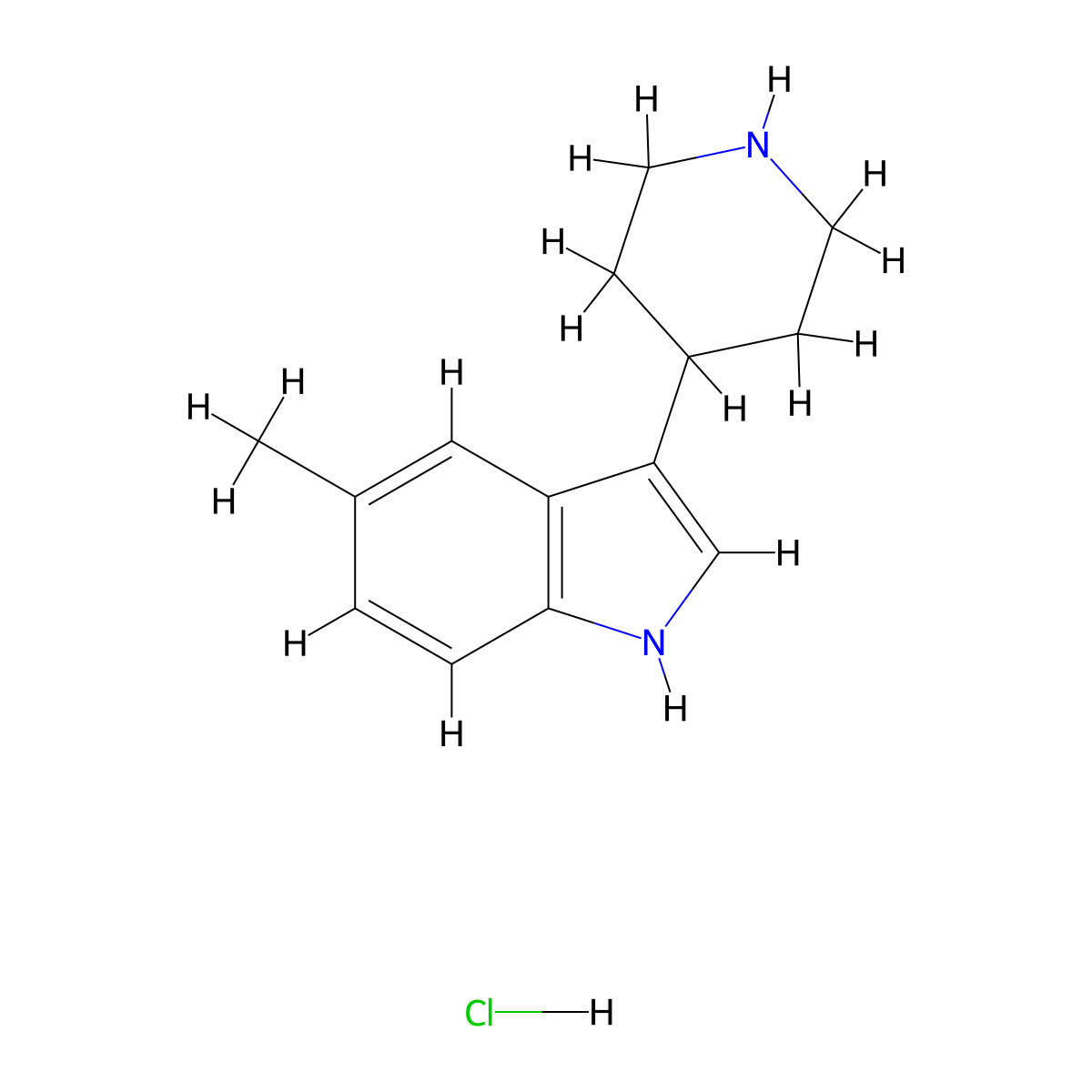5-Methyl-3-(piperidin-4-yl)-1H-indole hydrochloride molecular structure, CAS 1172830-18-0