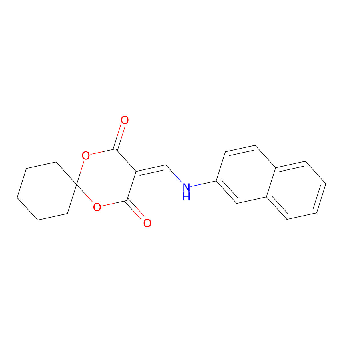 3-((Naphthalen-2-ylamino)methylene)-1,5-dioxaspiro[5.5]undecane-2,4-dione molecular structure, CAS 1172831-06-9