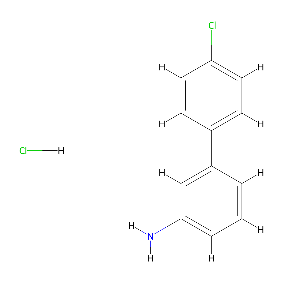 4'-Chloro-[1,1'-biphenyl]-3-amine hydrochloride molecular structure, CAS 1172831-13-8