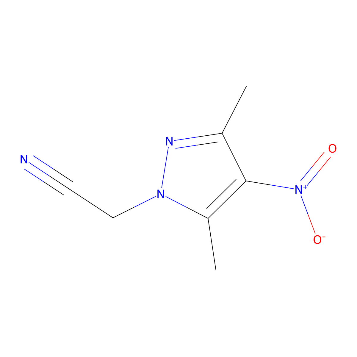 (3,5-dimethyl-4-nitro-1H-pyrazol-1-yl)acetonitrile molecular structure, CAS 1172831-14-9