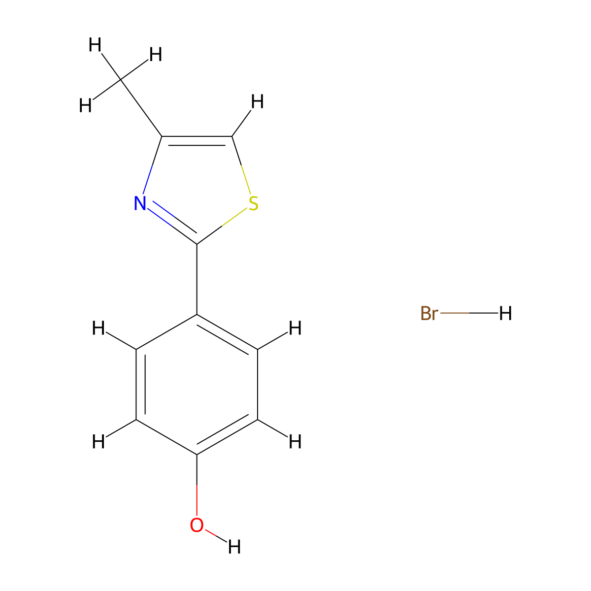4-(4-Methyl-1,3-thiazol-2-yl)phenol hydrobromide molecular structure, CAS 1172835-03-8