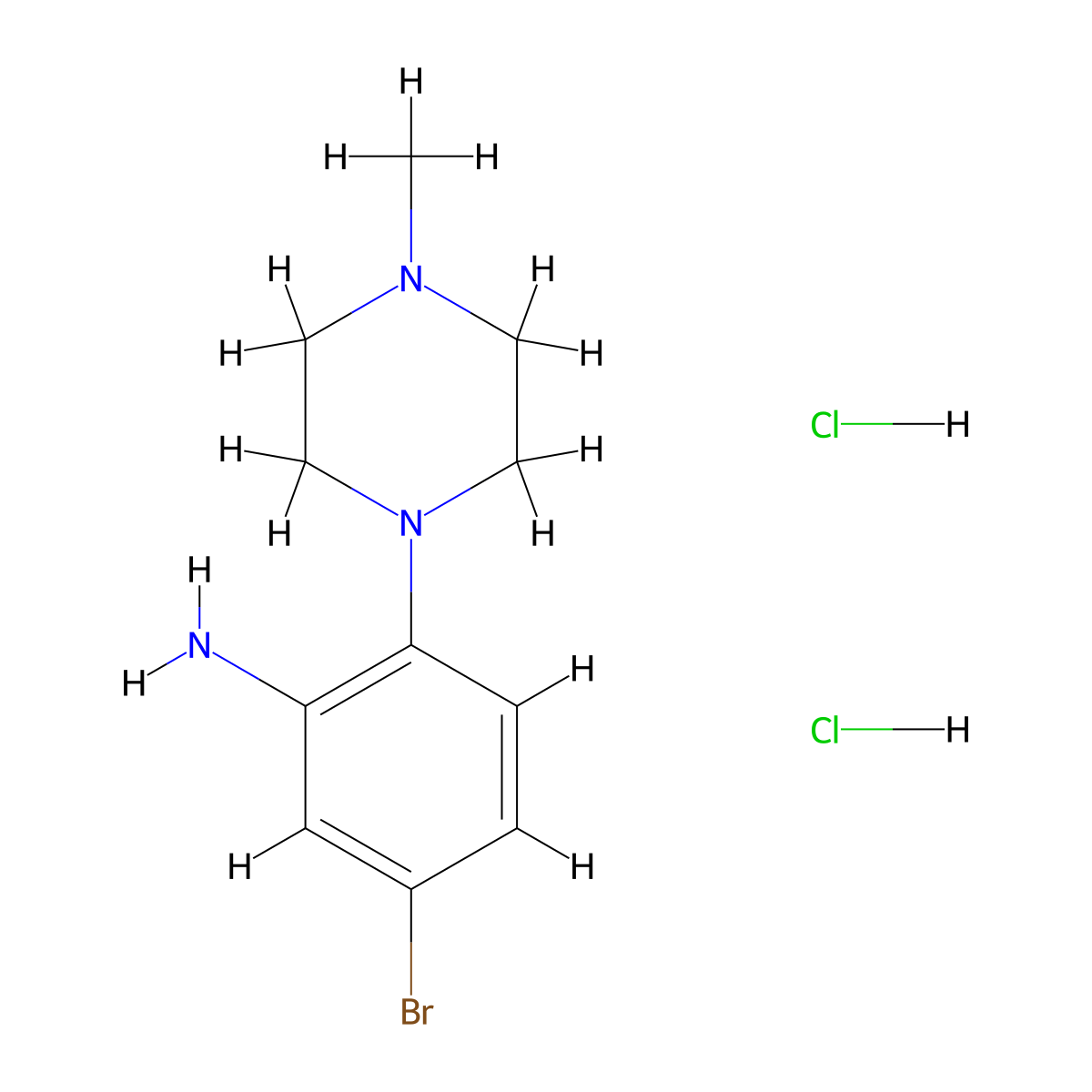 5-Bromo-2-(4-methylpiperazin-1-yl)aniline dihydrochloride molecular structure, CAS 1172842-00-0
