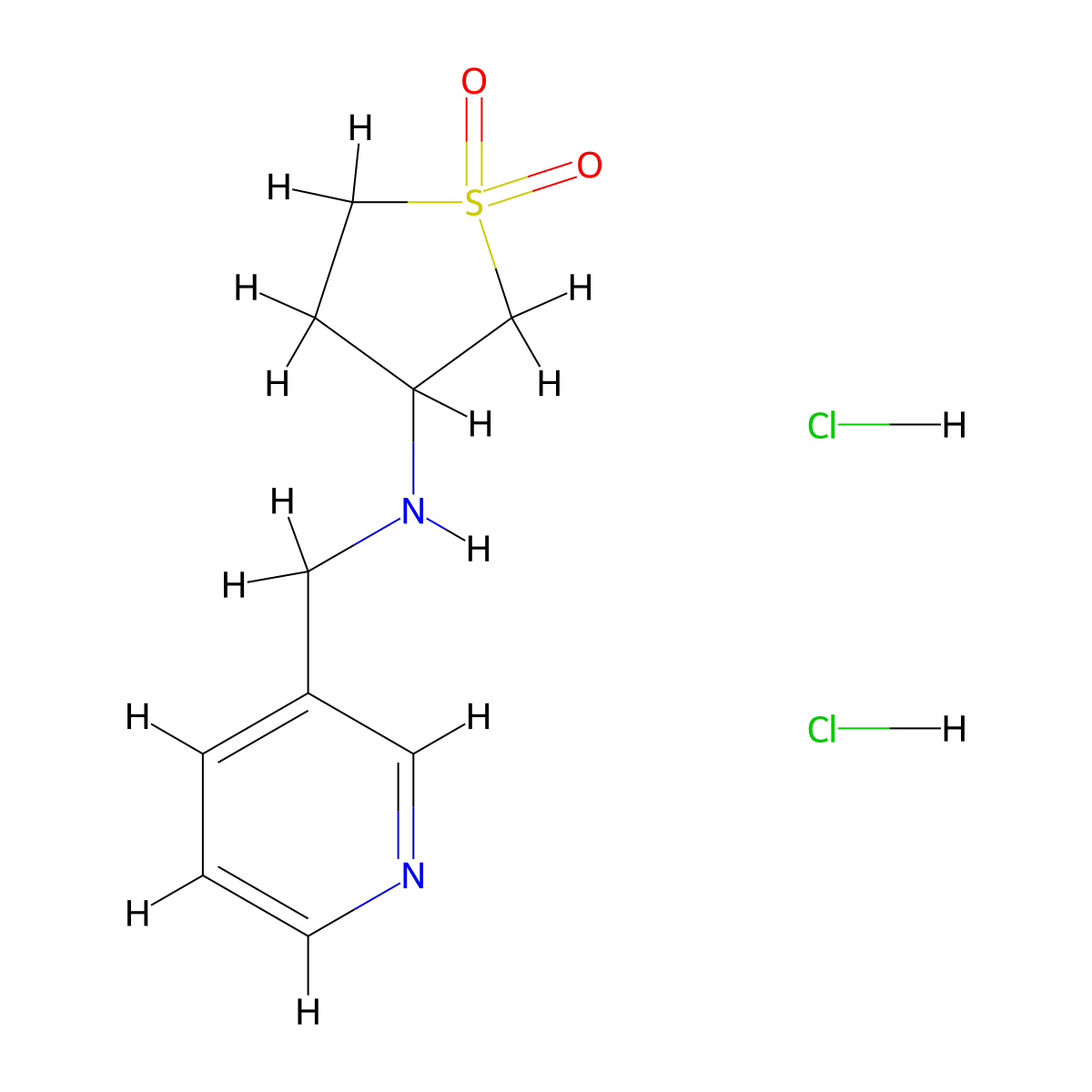 3-[(Pyridin-3-ylmethyl)amino]-1lambda6-thiolane-1,1-dione dihydrochloride molecular structure, CAS 1172845-35-0